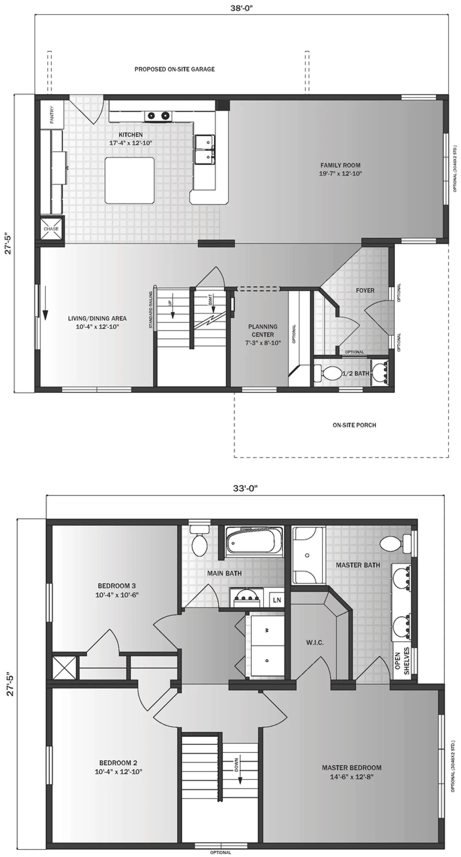 Aspendale II floor plan, drawn by Pleasant Valley Homes