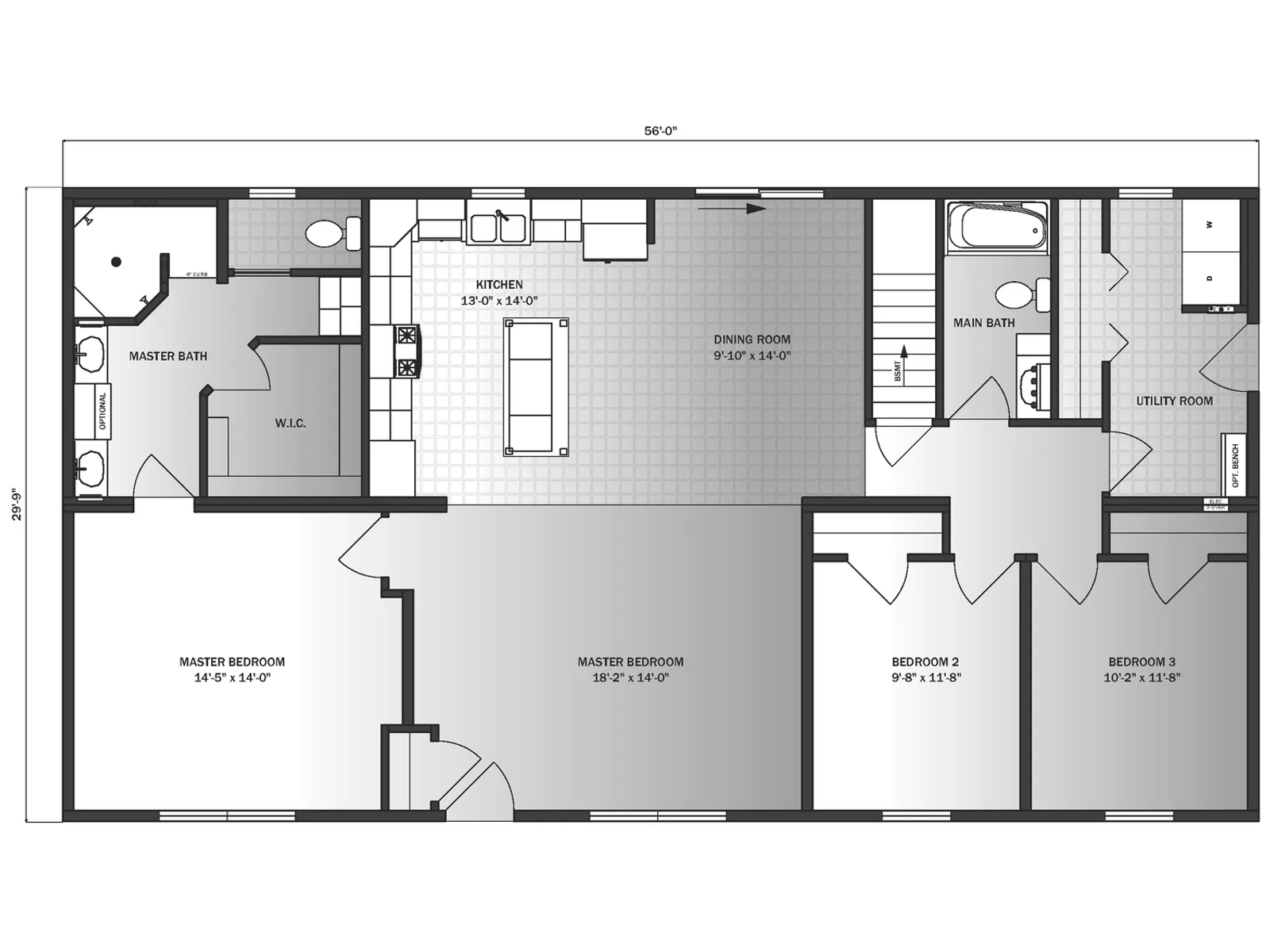 Canandaigua floor plan, drawn by Pleasant Valley Homes