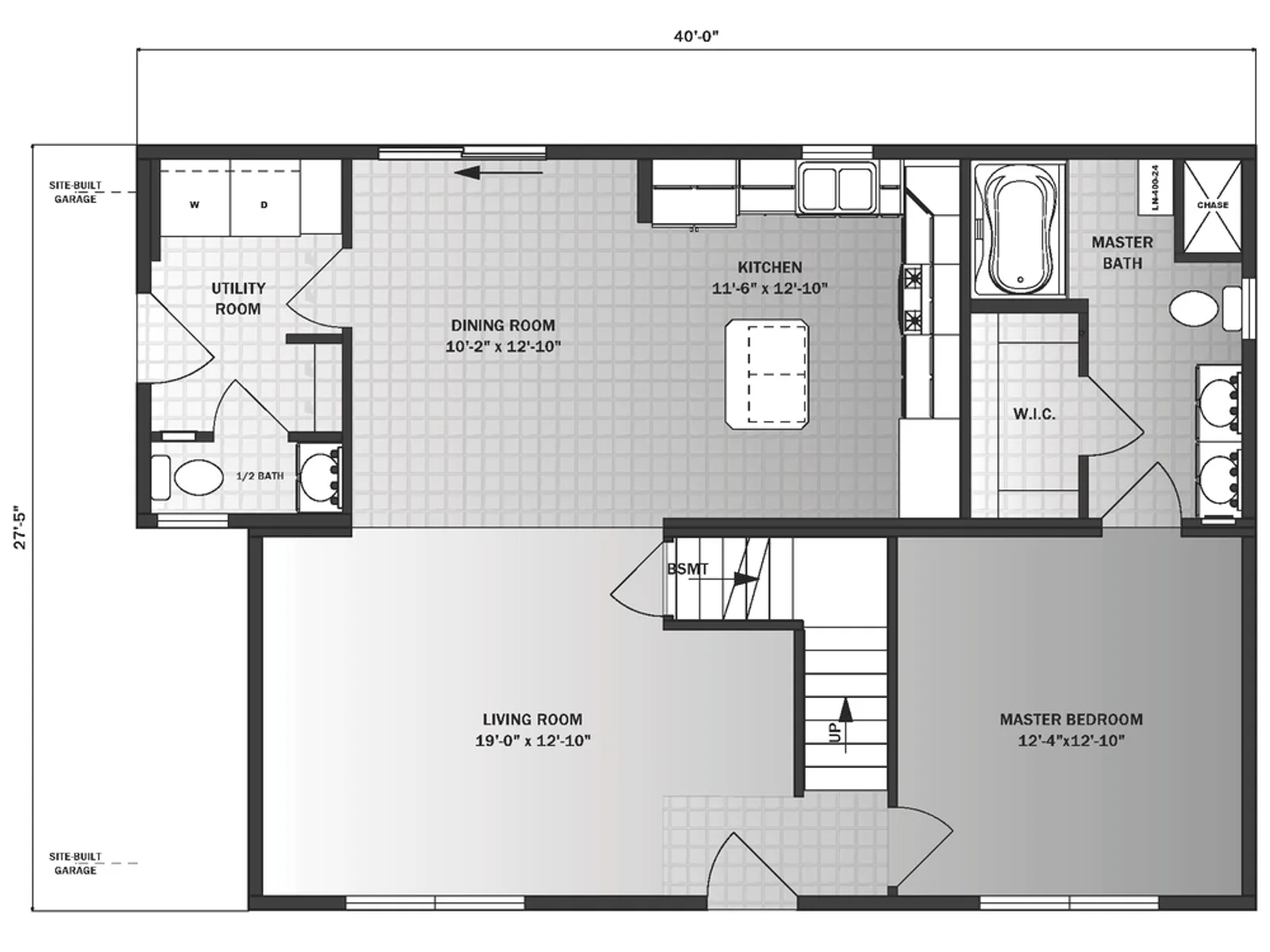 Cape Ann II floor plan, drawn by Pleasant Valley Homes