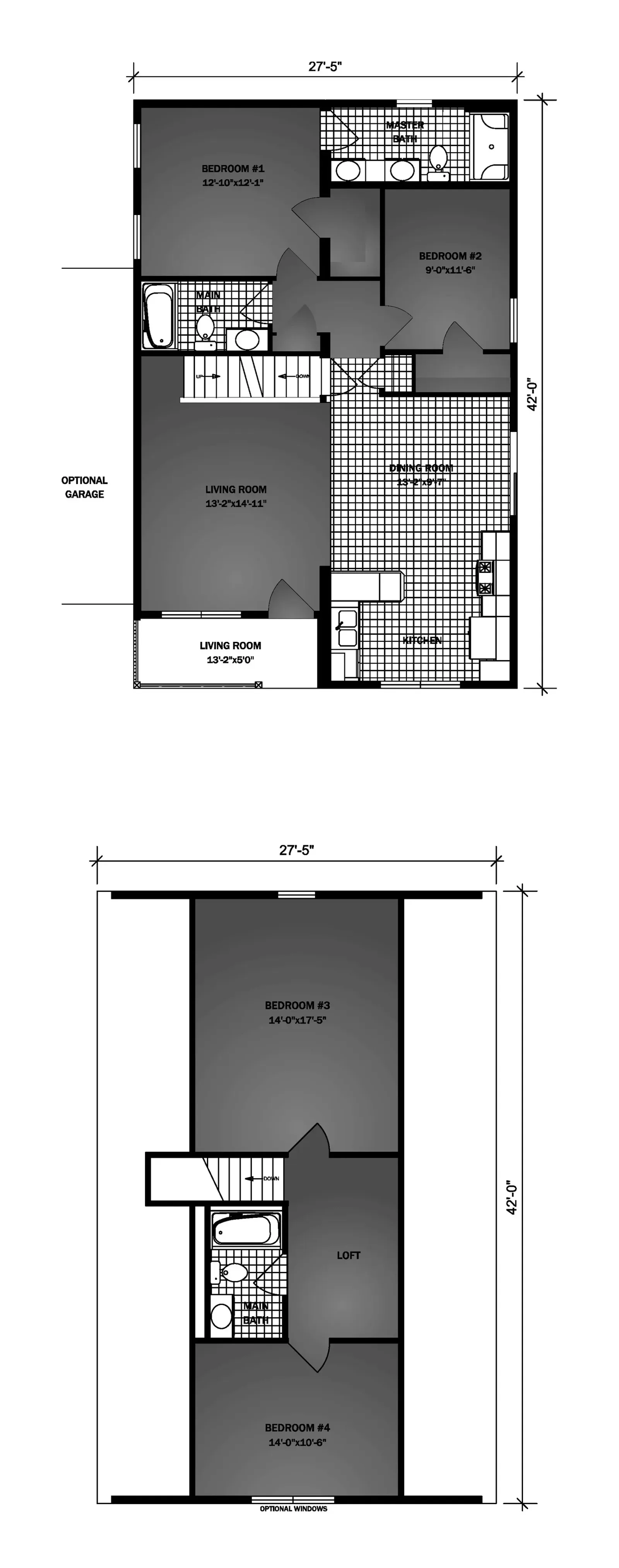 Cape Neddick II floor plan, drawn by Pleasant Valley Homes