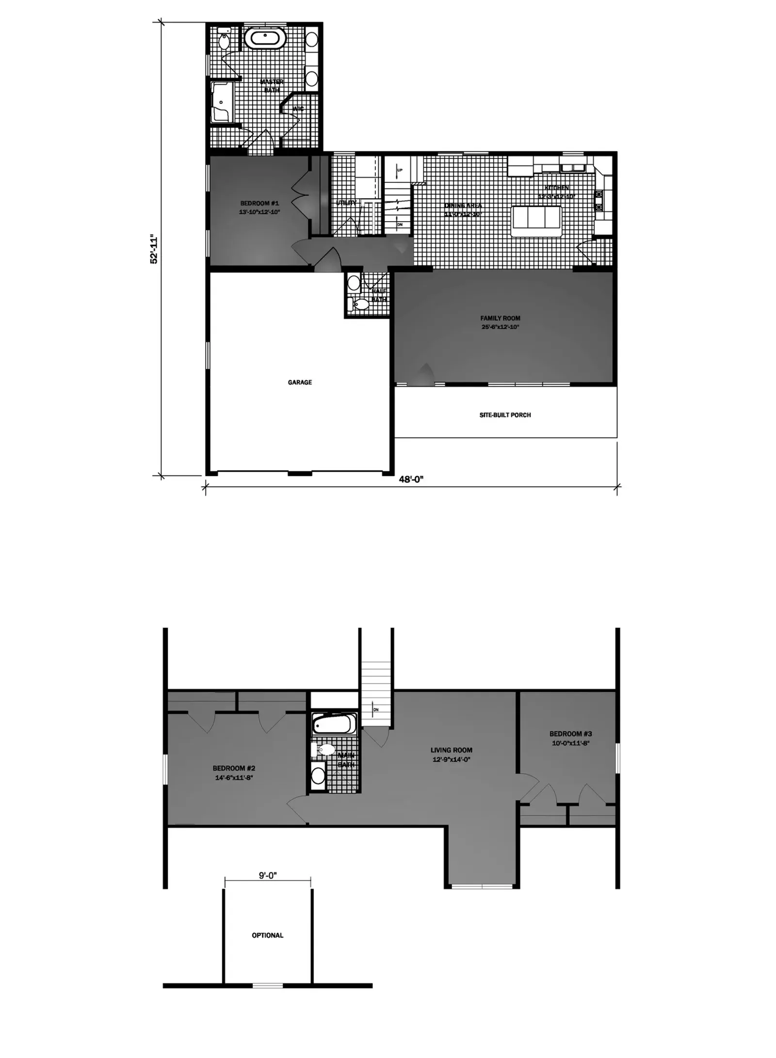Cape Verde II floor plan, drawn by Pleasant Valley Homes