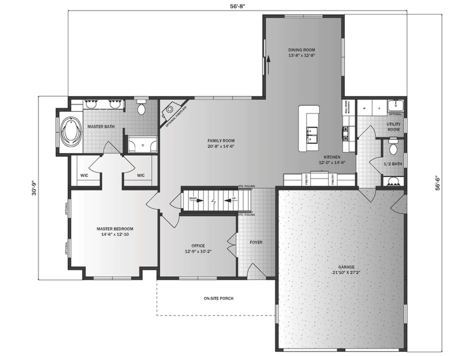 Cape Verde floor plan, drawn by Pleasant Valley Homes
