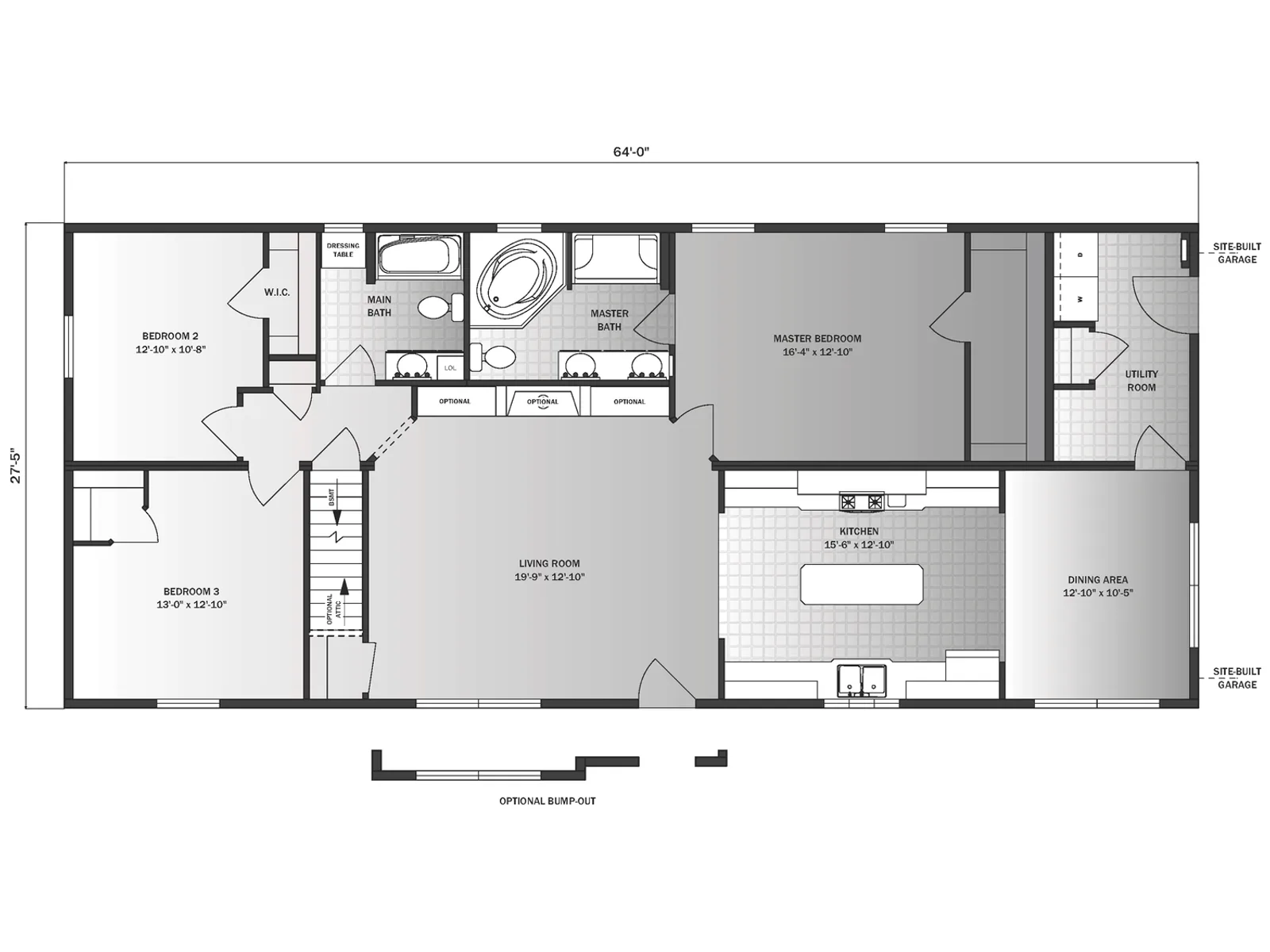 Chesapeake-C floor plan, drawn by Pleasant Valley Homes