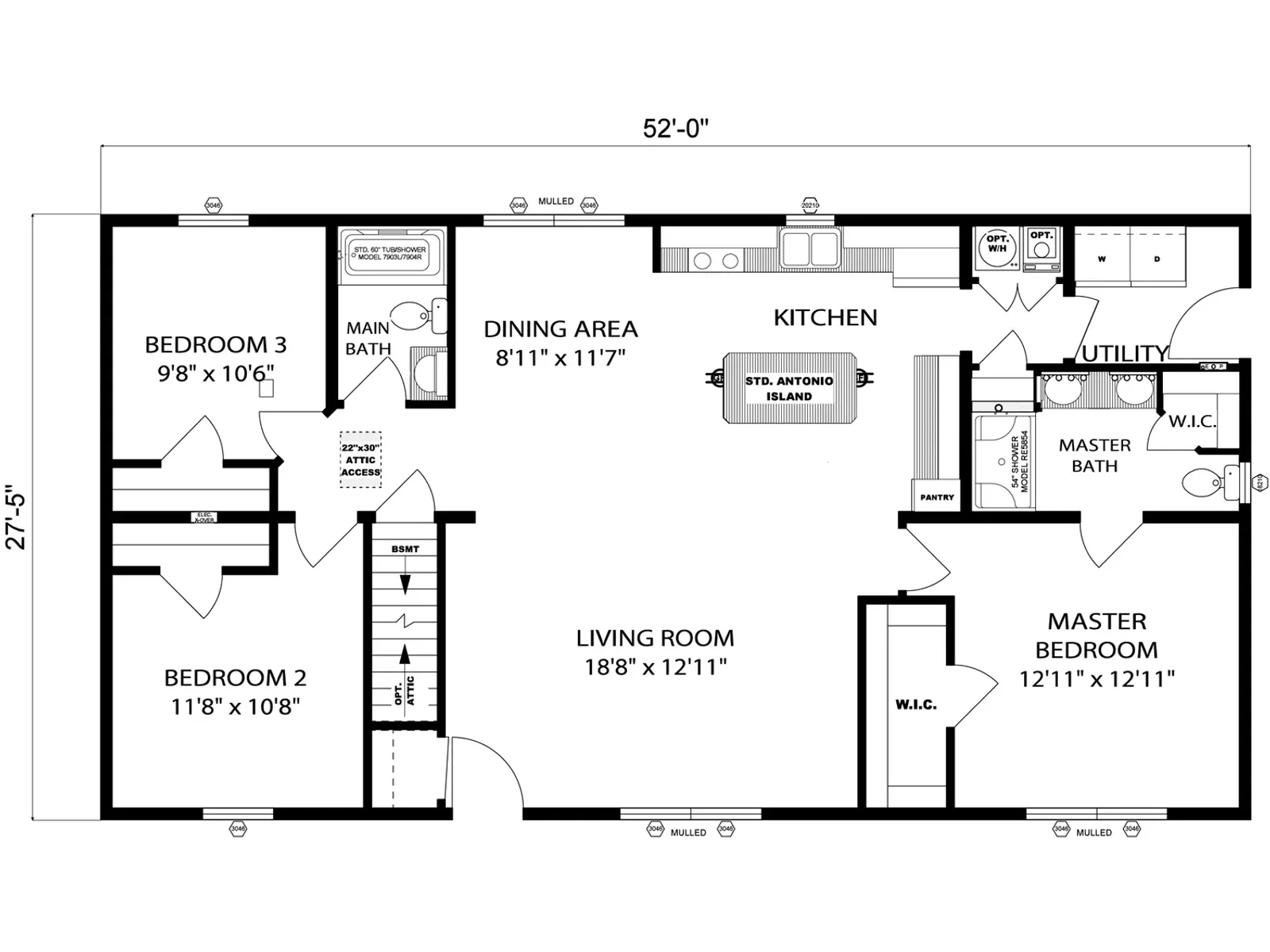 Edgewood floor plan, drawn by Pleasant Valley Homes