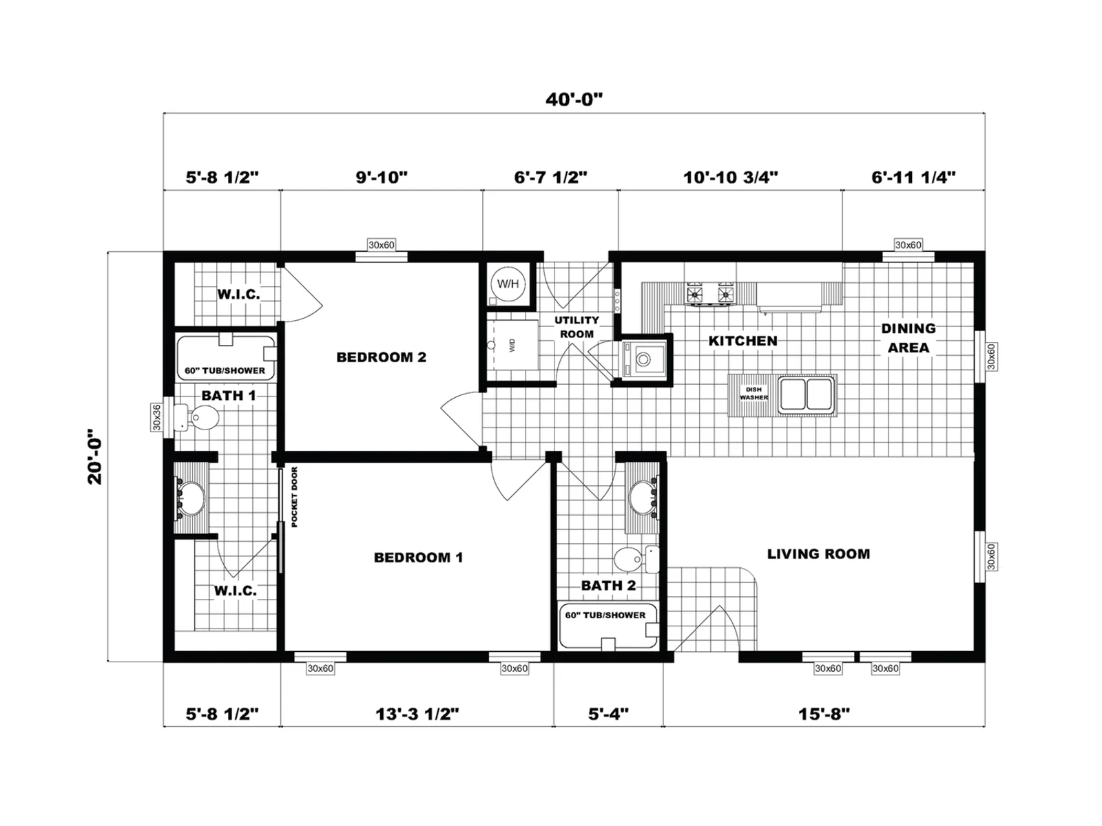G-113 floor plan, drawn by Pine Grove Homes