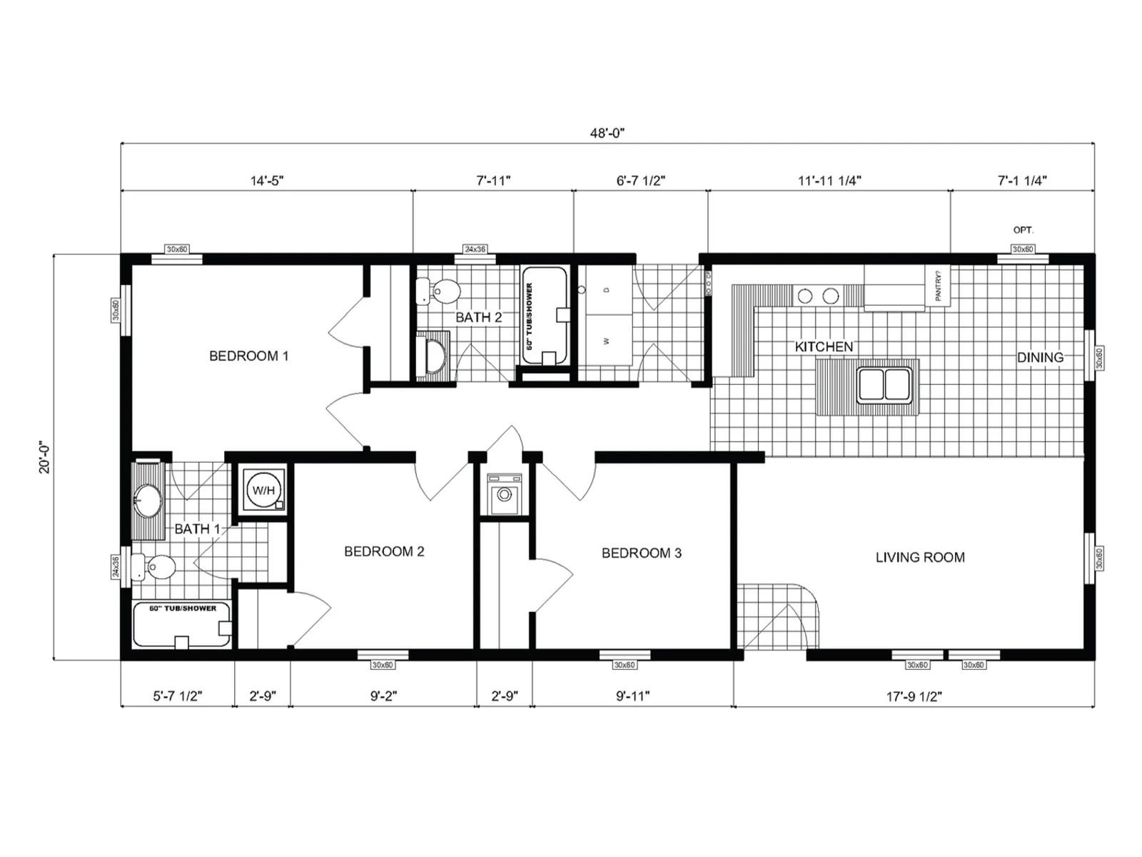 G-115 floor plan, drawn by Pine Grove Homes