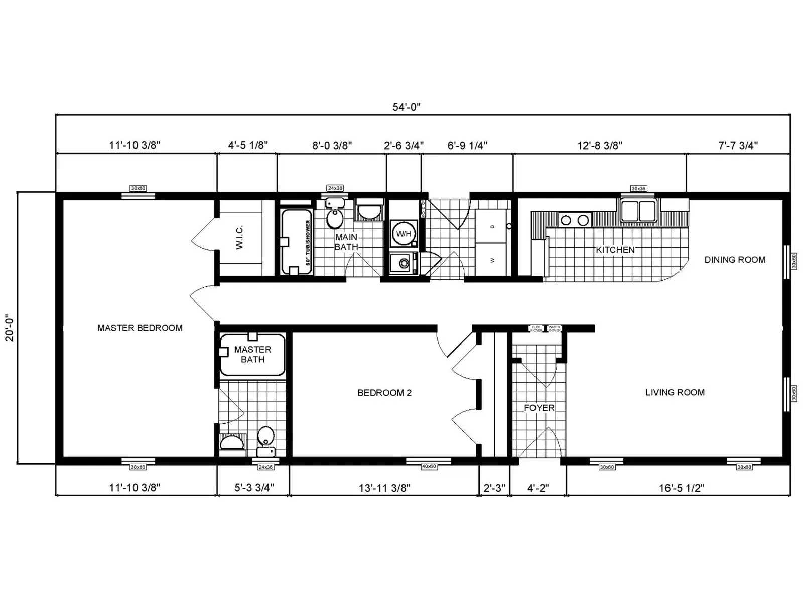 G-132 floor plan, drawn by Pine Grove Homes