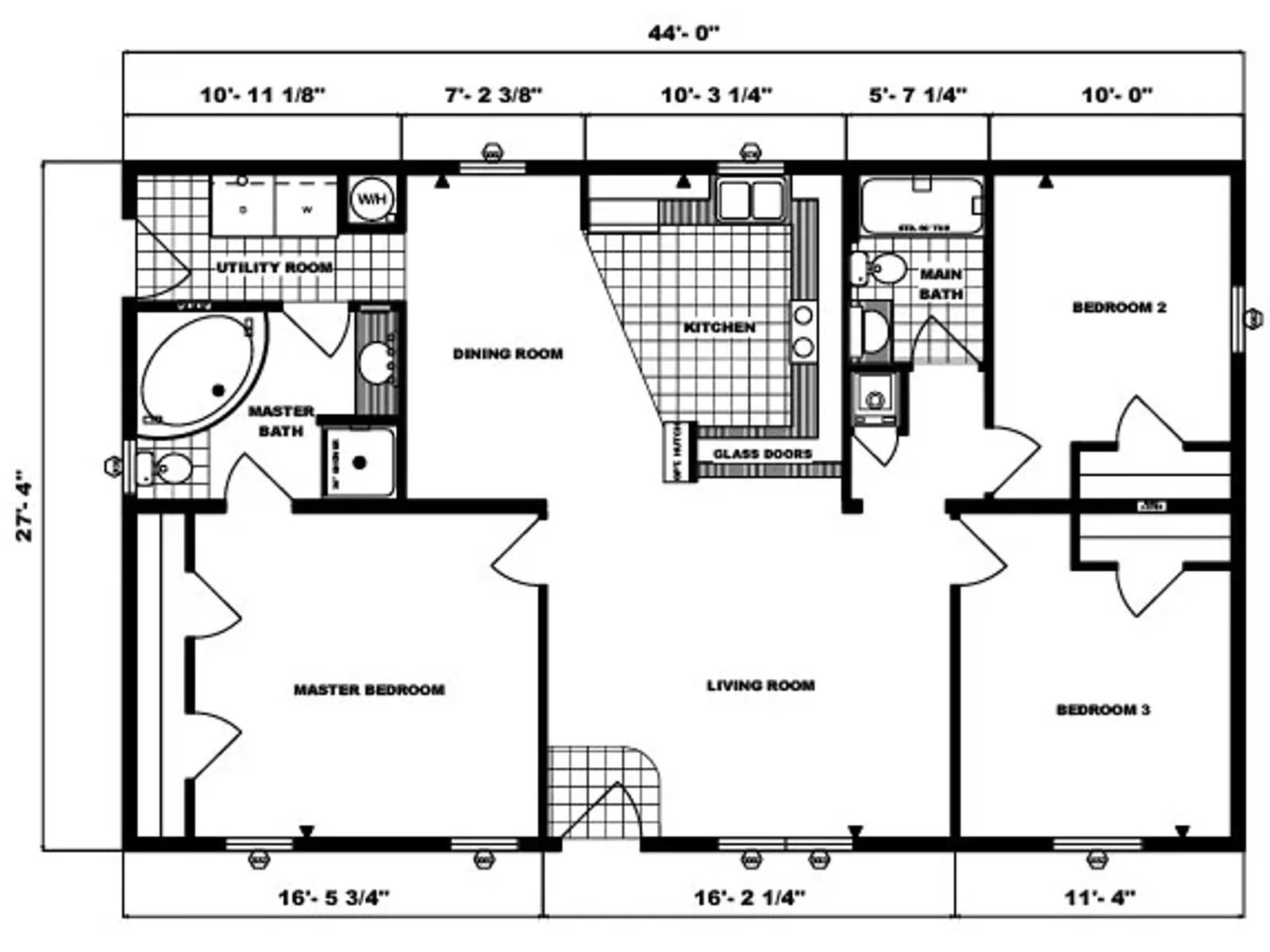 G-1744 floor plan, drawn by Pine Grove Homes