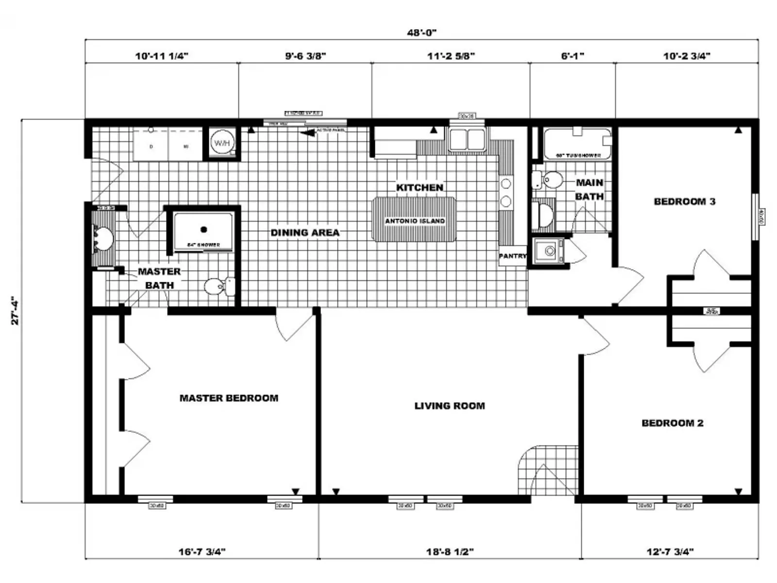 G-1753 floor plan, drawn by Pine Grove Homes