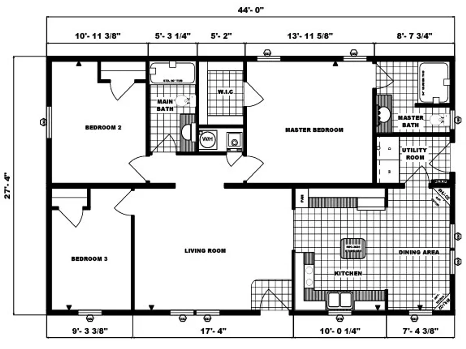 G-1756 floor plan, drawn by Pine Grove Homes
