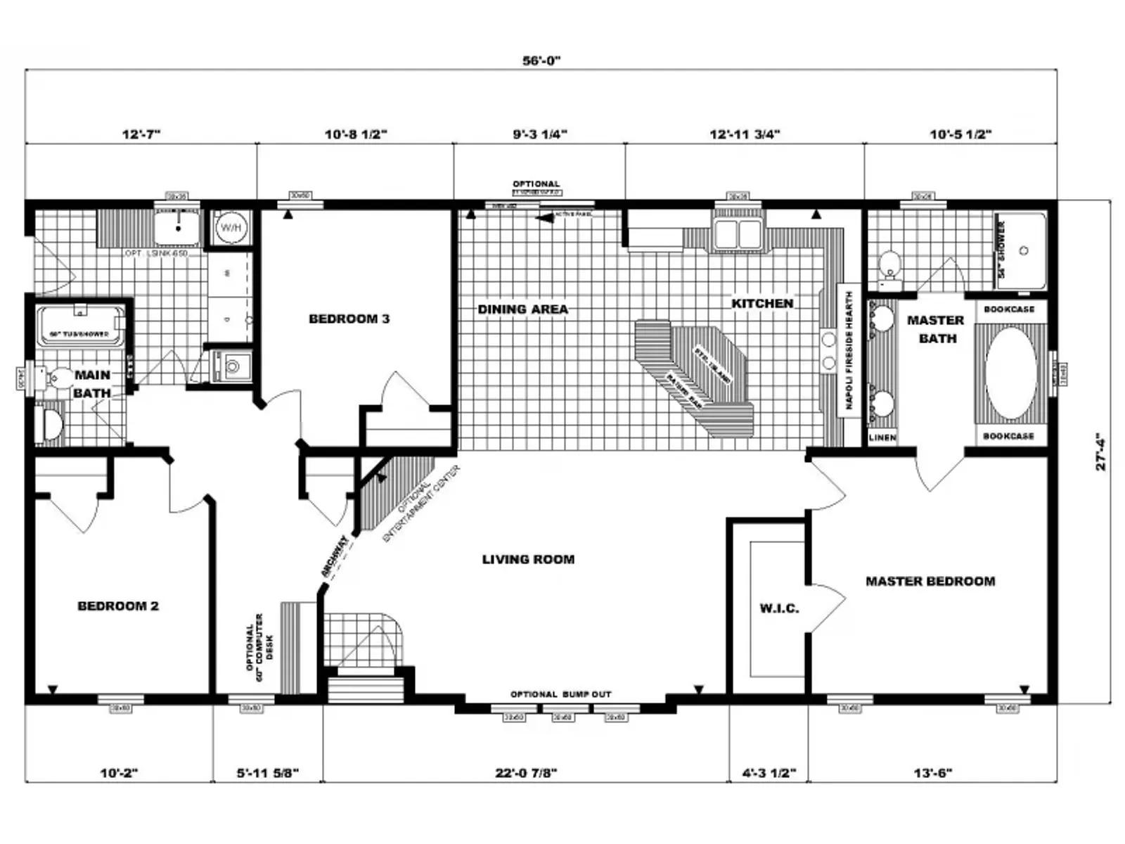 G-1799 floor plan, drawn by Pine Grove Homes