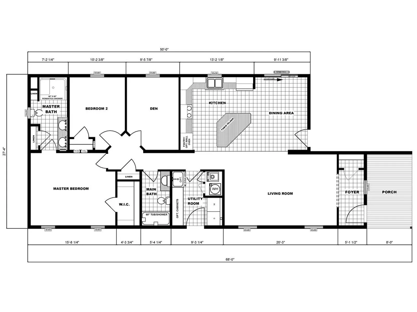 G-1802 floor plan, drawn by Pine Grove Homes