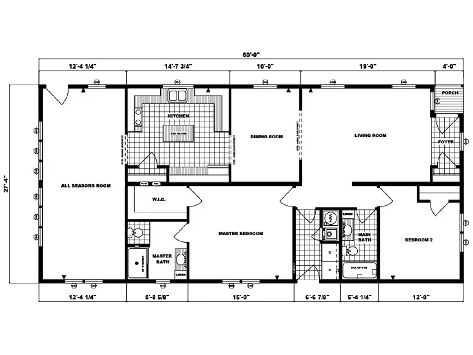 G-1871 floor plan, drawn by Pine Grove Homes