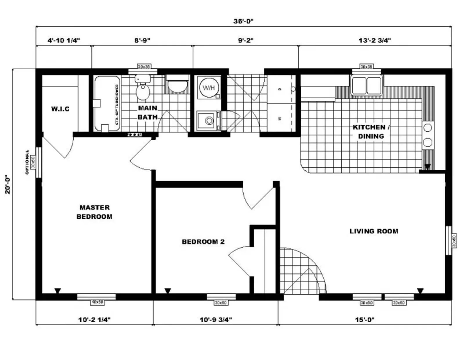 G-190 floor plan, drawn by Pine Grove Homes
