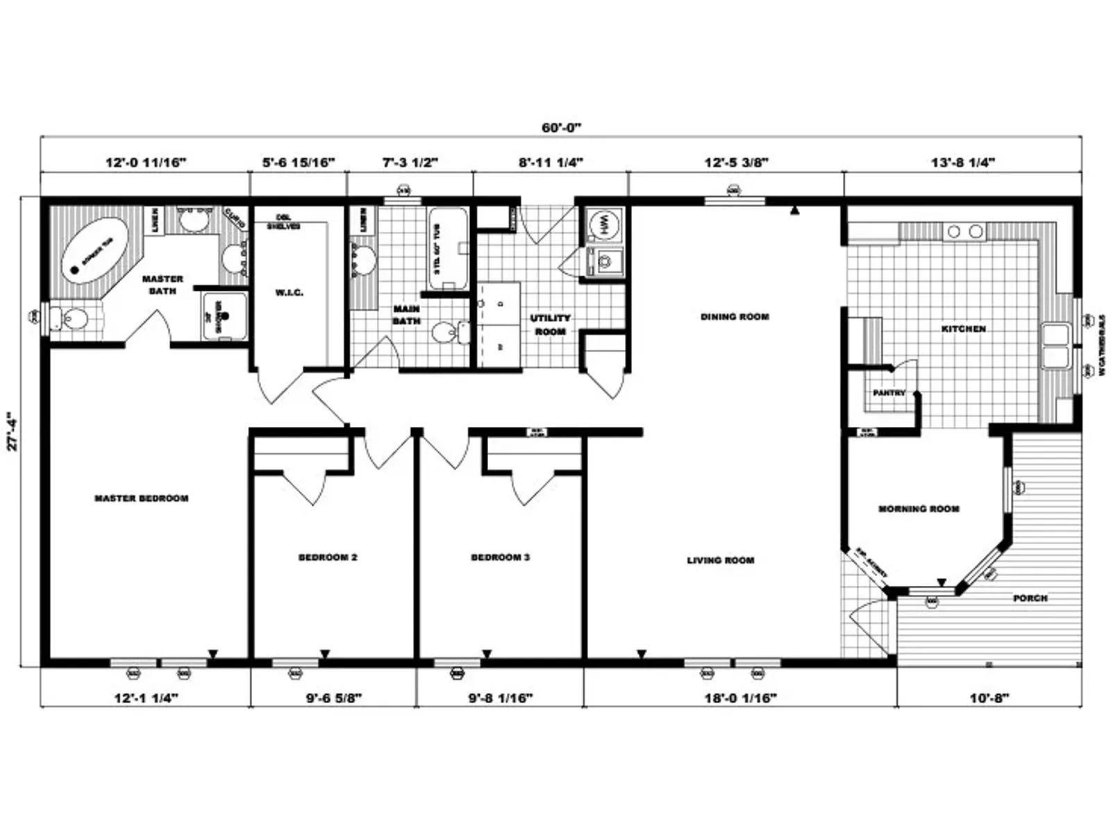 G-1923 floor plan, drawn by Pine Grove Homes