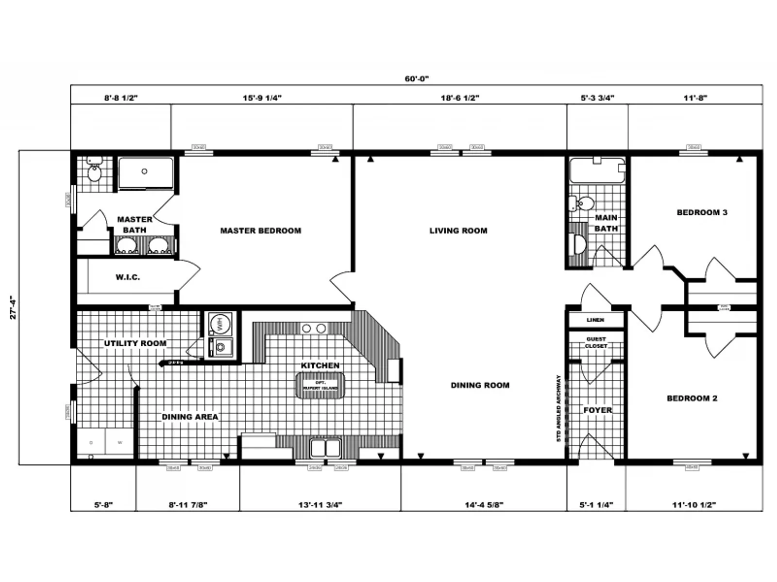 G-1941 floor plan, drawn by Pine Grove Homes