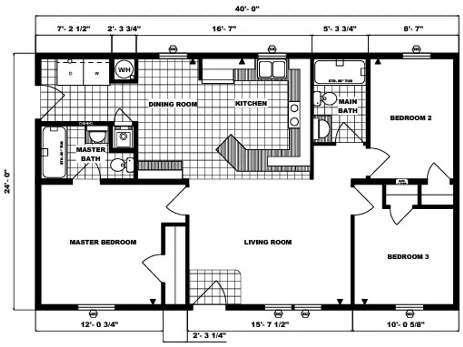 G-201 floor plan, drawn by Pine Grove Homes