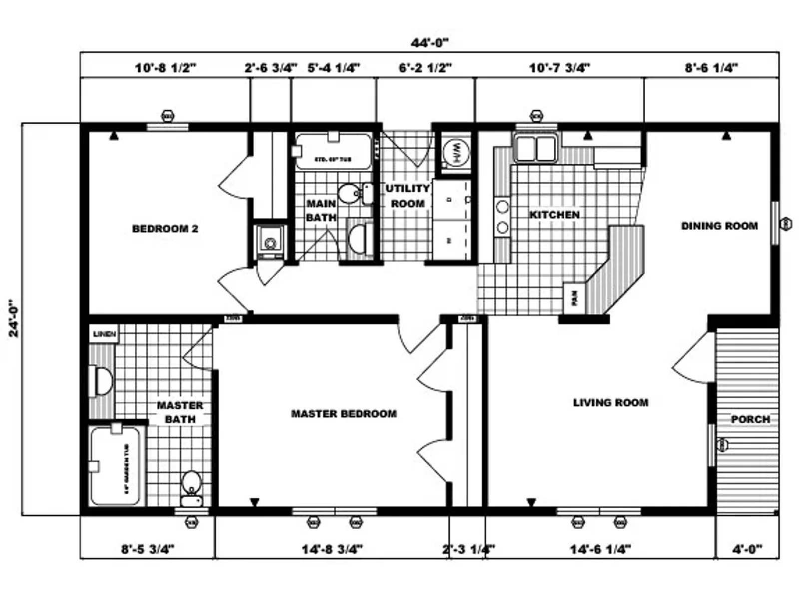 G-211 floor plan, drawn by Pine Grove Homes