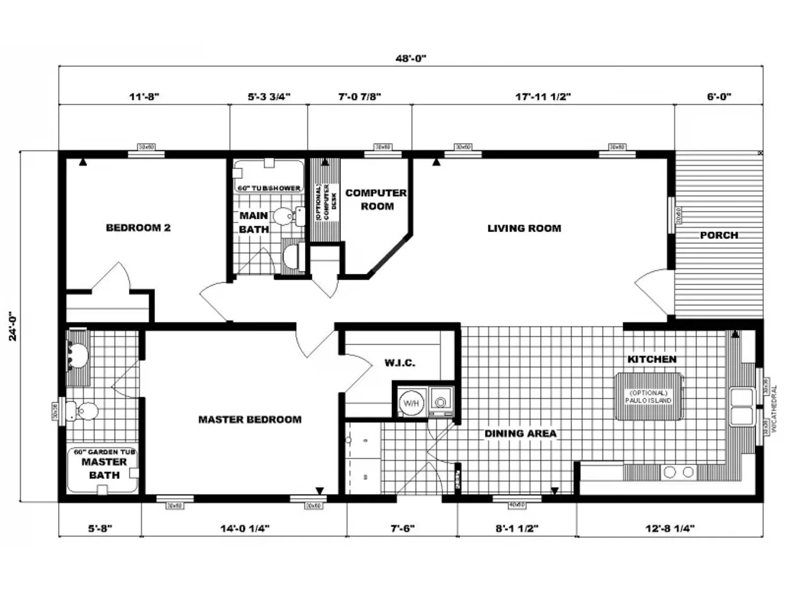 G-215 floor plan, drawn by Pine Grove Homes