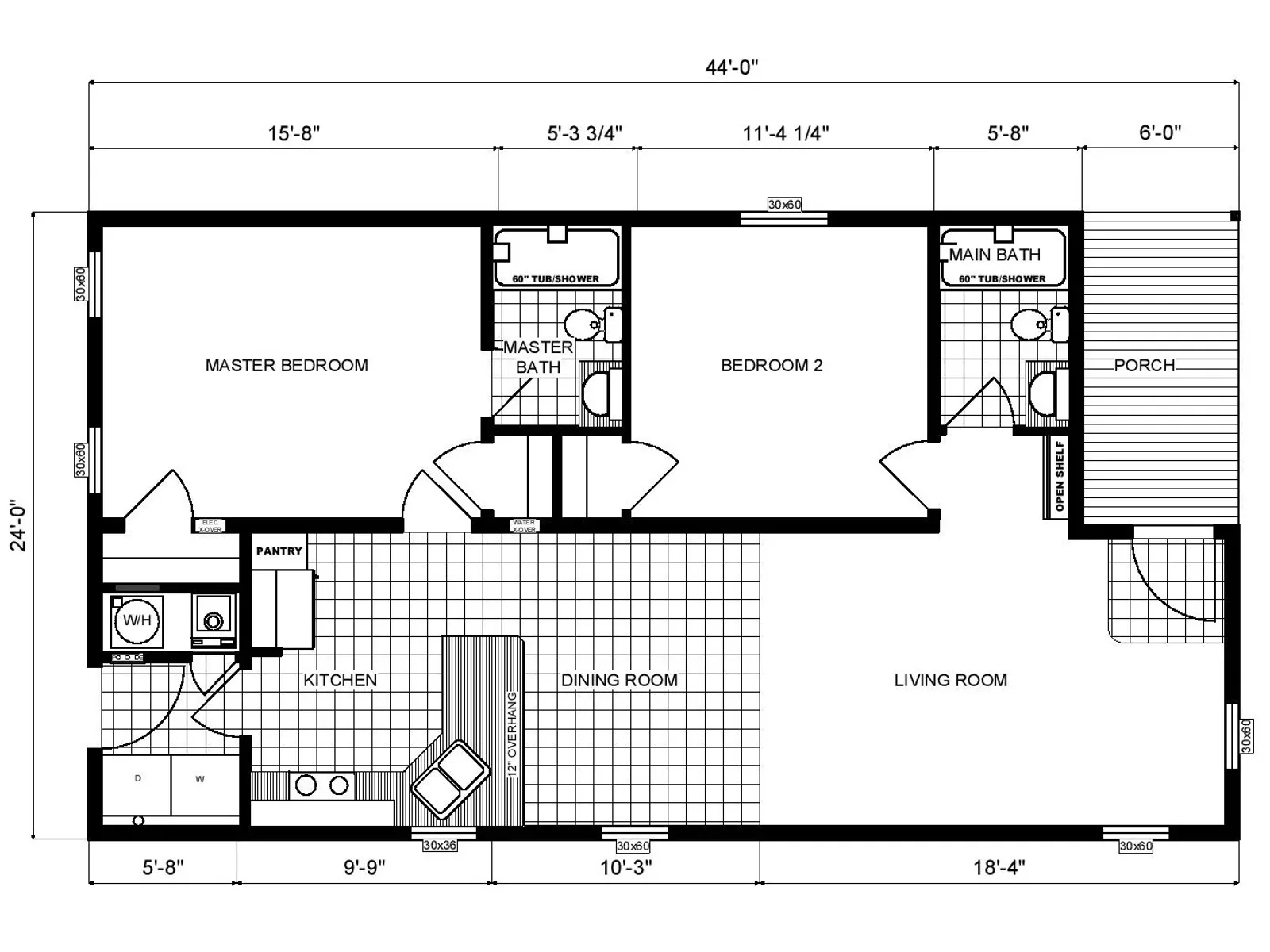 G-216 floor plan, drawn by Pine Grove Homes