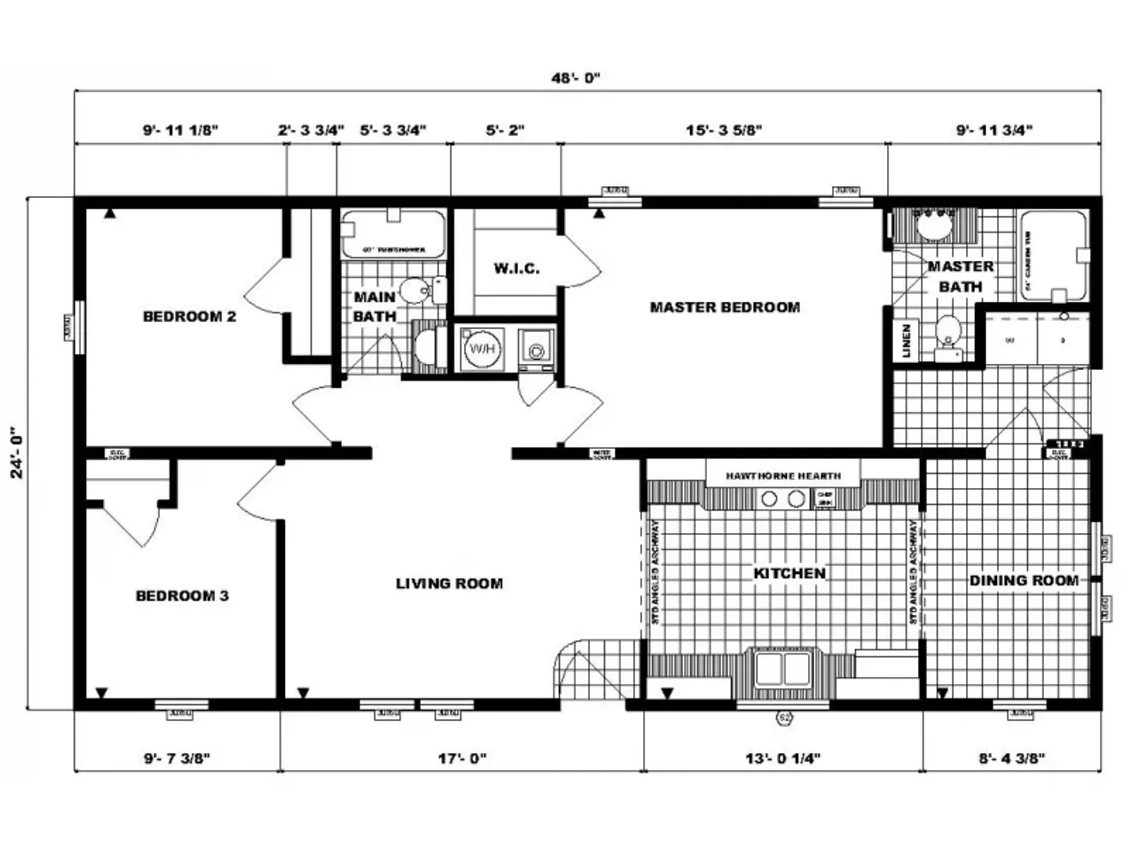 G-224 floor plan, drawn by Pine Grove Homes