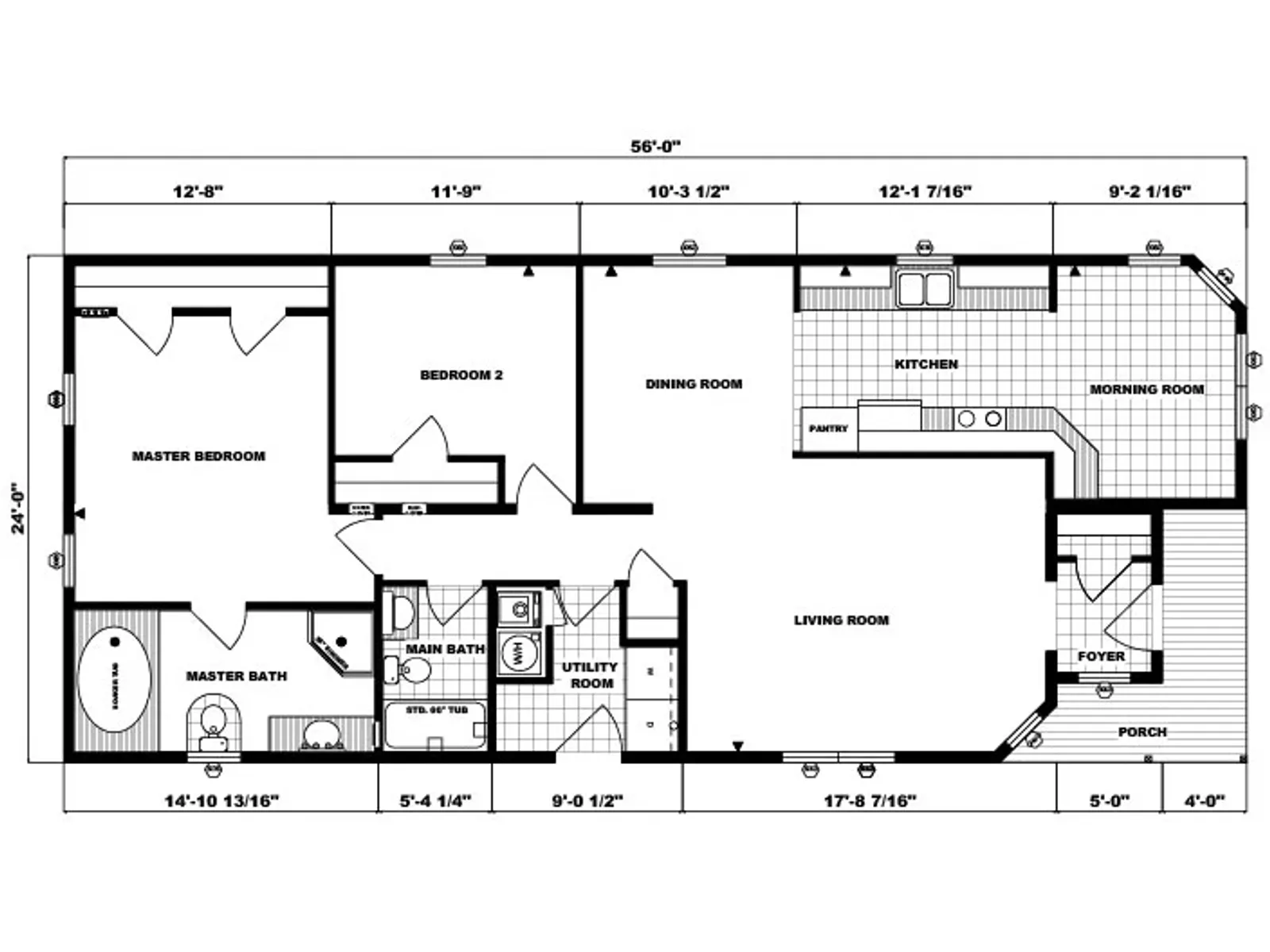 G-243 floor plan, drawn by Pine Grove Homes