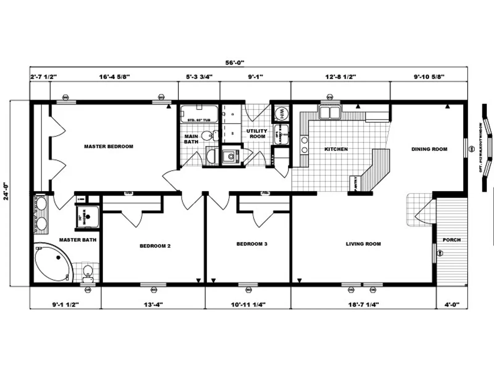 G-245 floor plan, drawn by Pine Grove Homes
