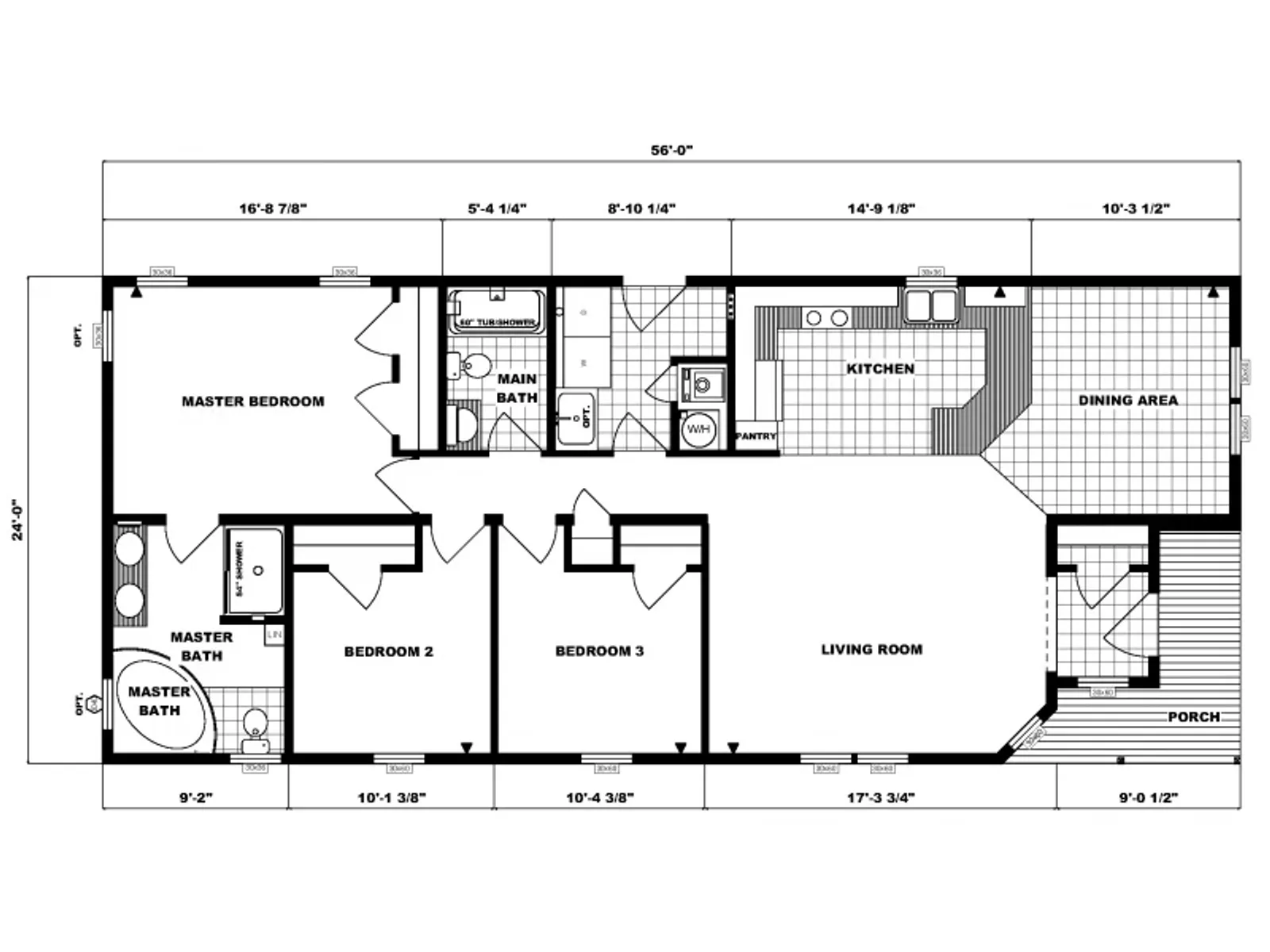 G-254 floor plan, drawn by Pine Grove Homes