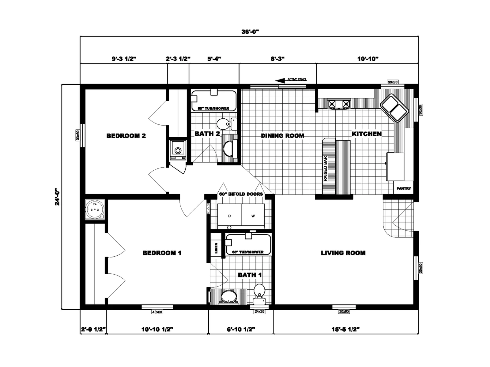 G-287 floor plan, drawn by Pine Grove Homes