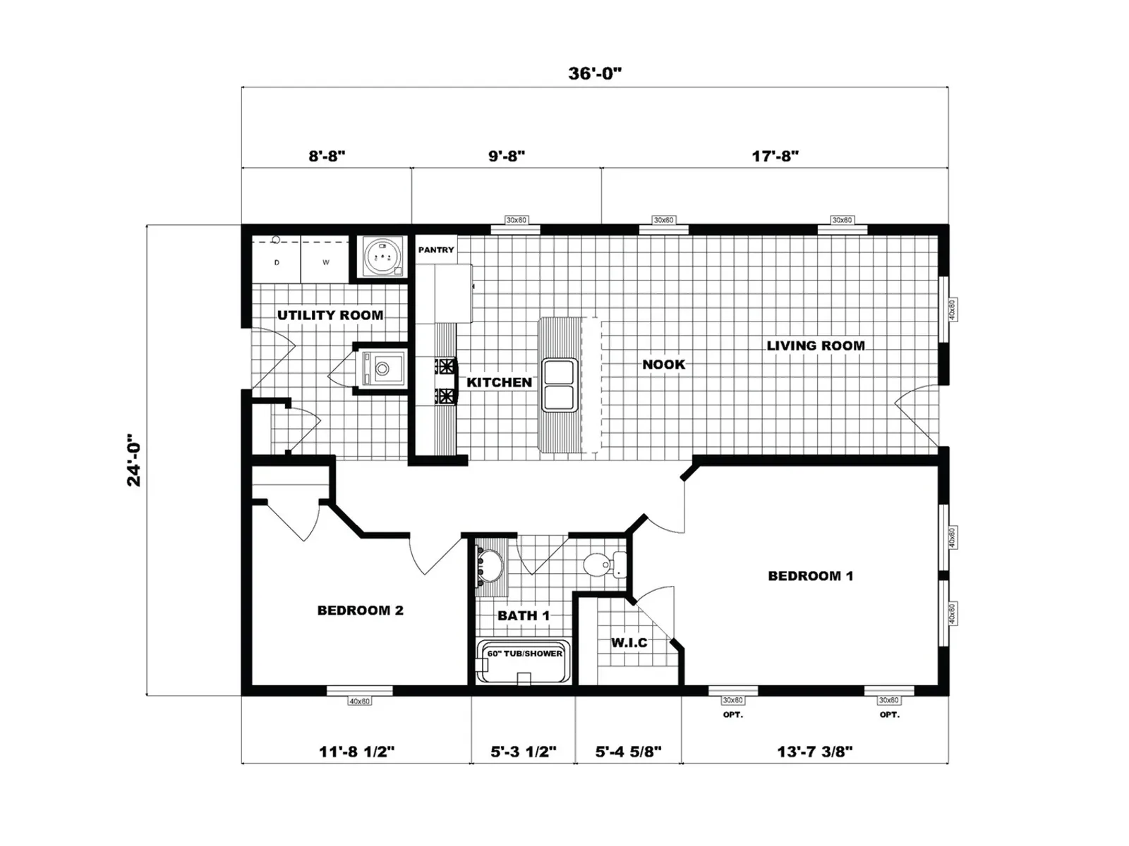 G-288 floor plan, drawn by Pine Grove Homes