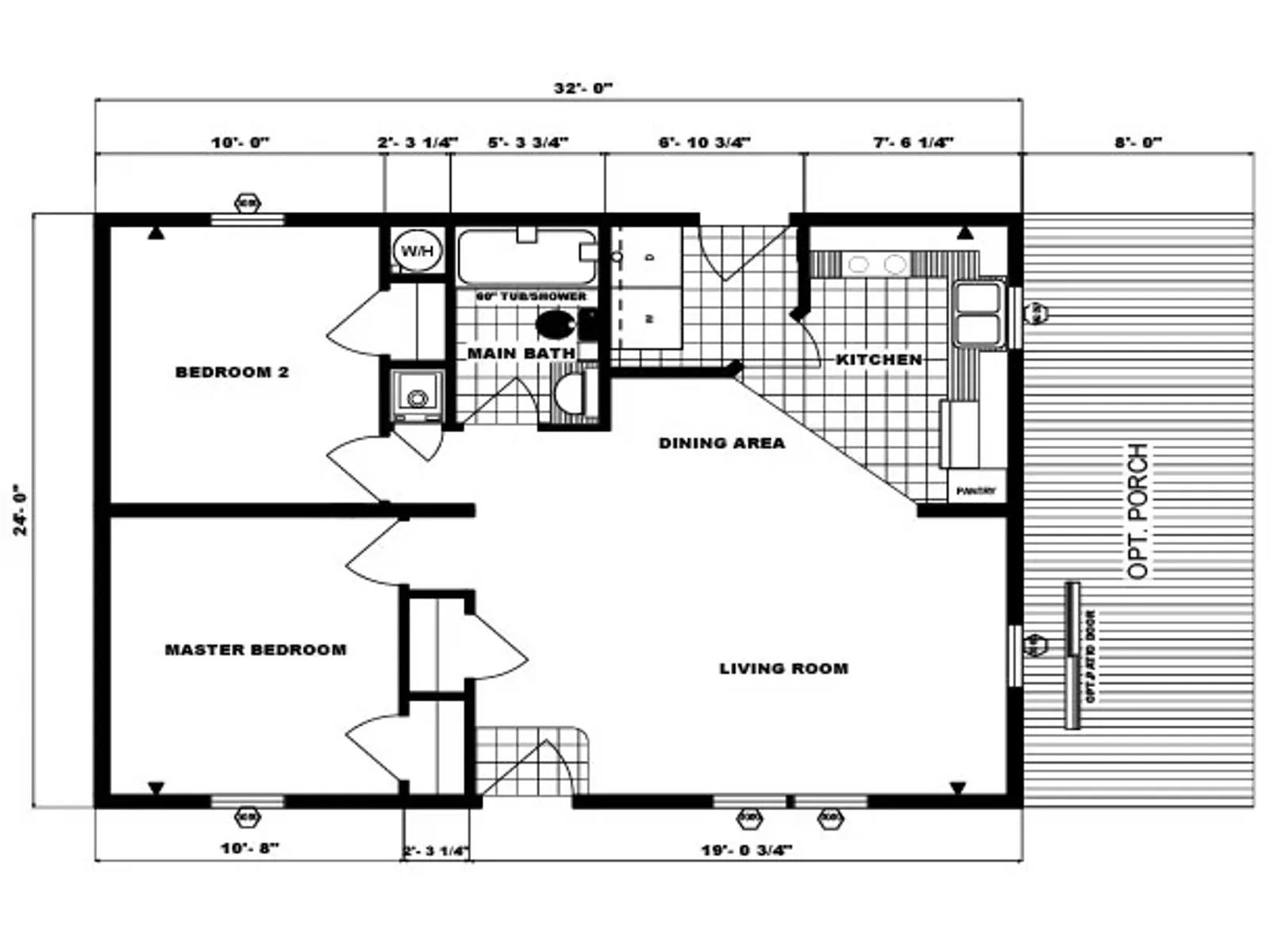 G-291 floor plan, drawn by Pine Grove Homes