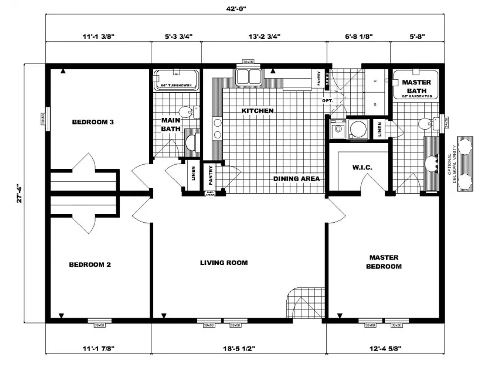 G-3002 floor plan, drawn by Pine Grove Homes