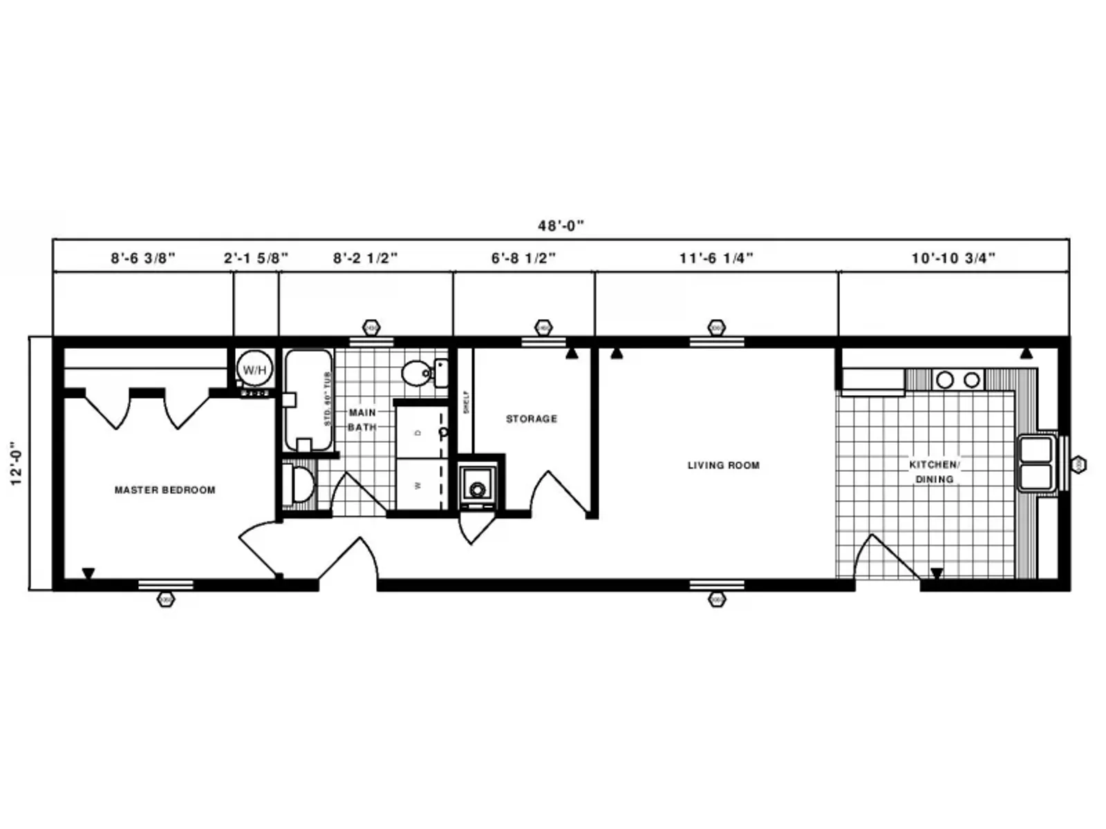 G-301 floor plan, drawn by Pine Grove Homes
