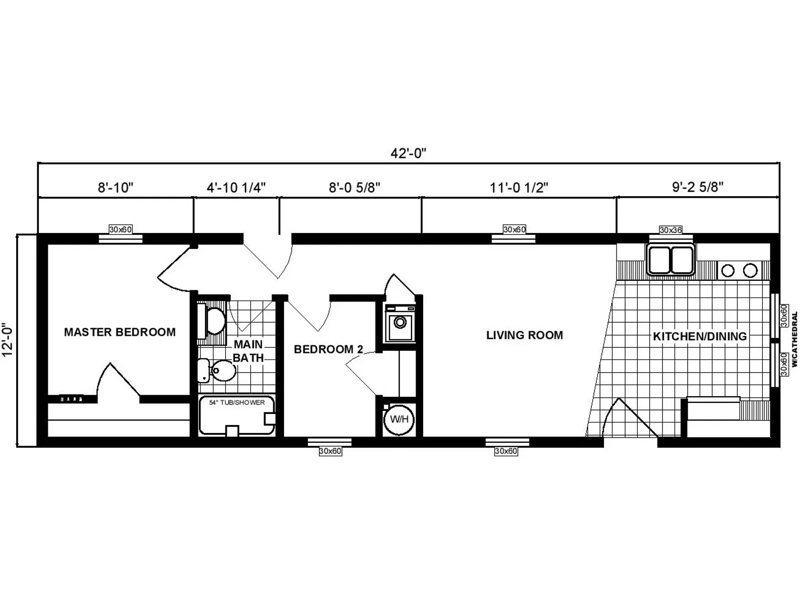 G-306 floor plan, drawn by Pine Grove Homes