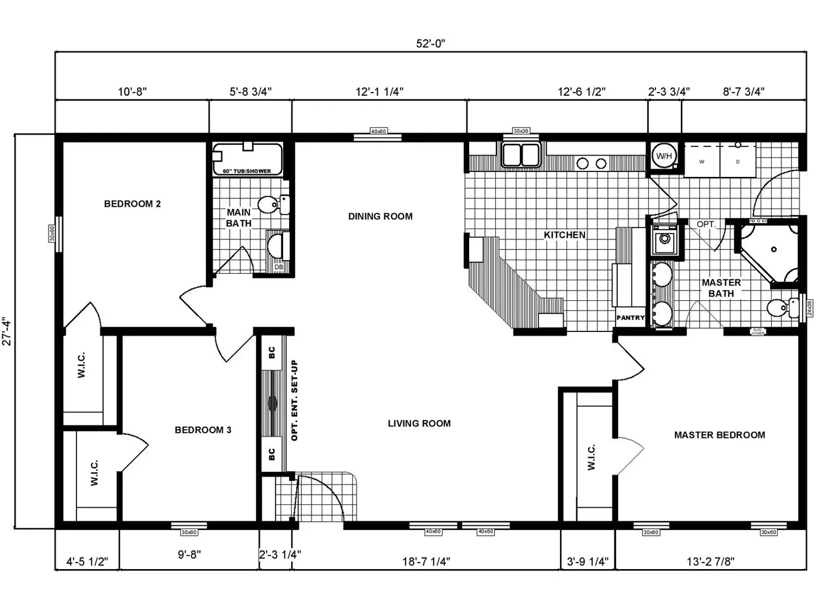 G-3354 floor plan, drawn by Pine Grove Homes