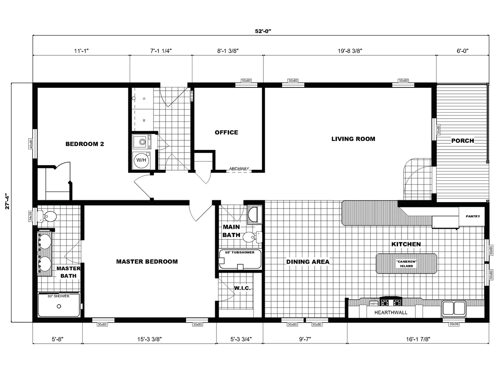 G-3365 floor plan, drawn by Pine Grove Homes