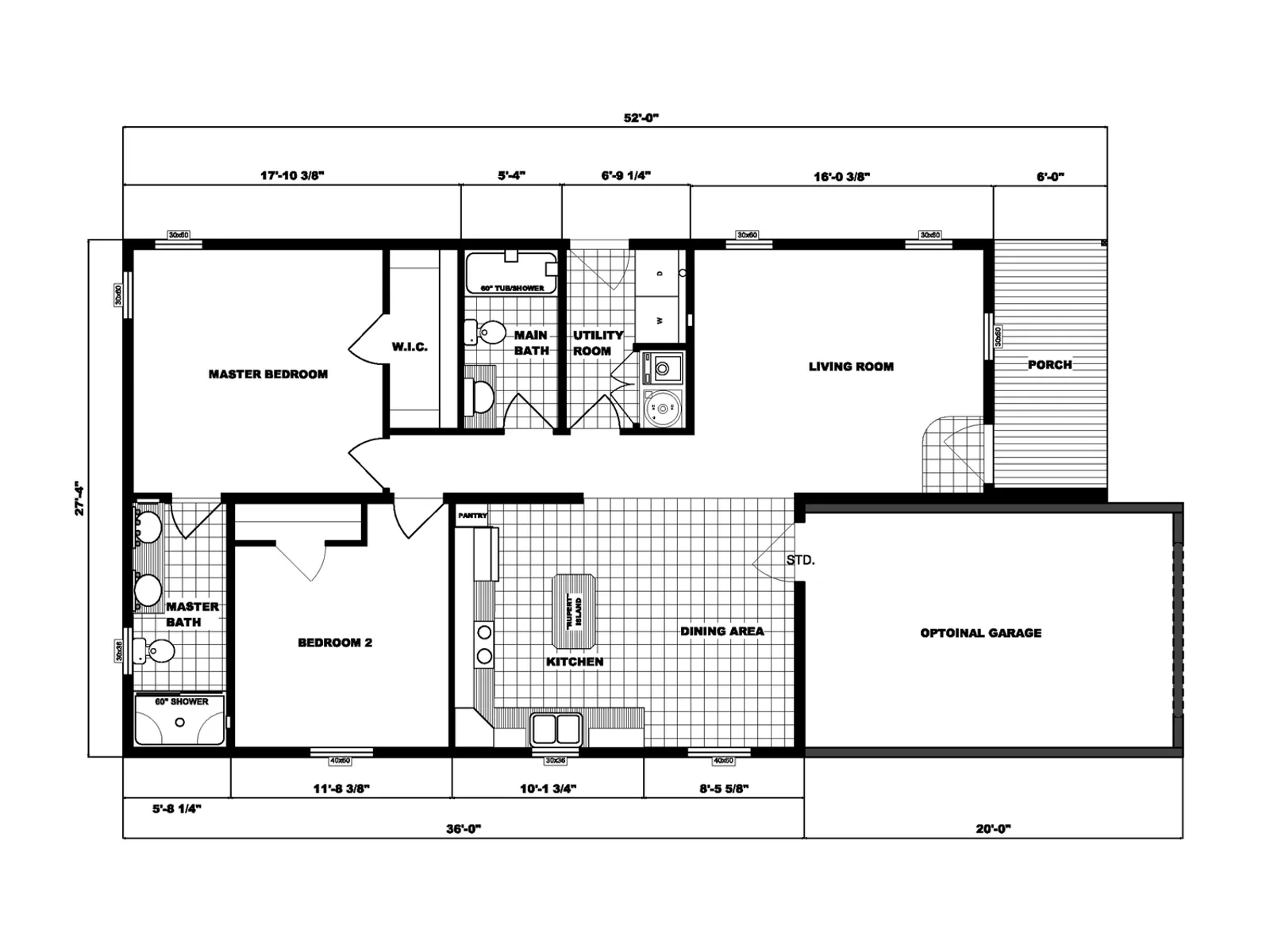 G-3367 floor plan, drawn by Pine Grove Homes
