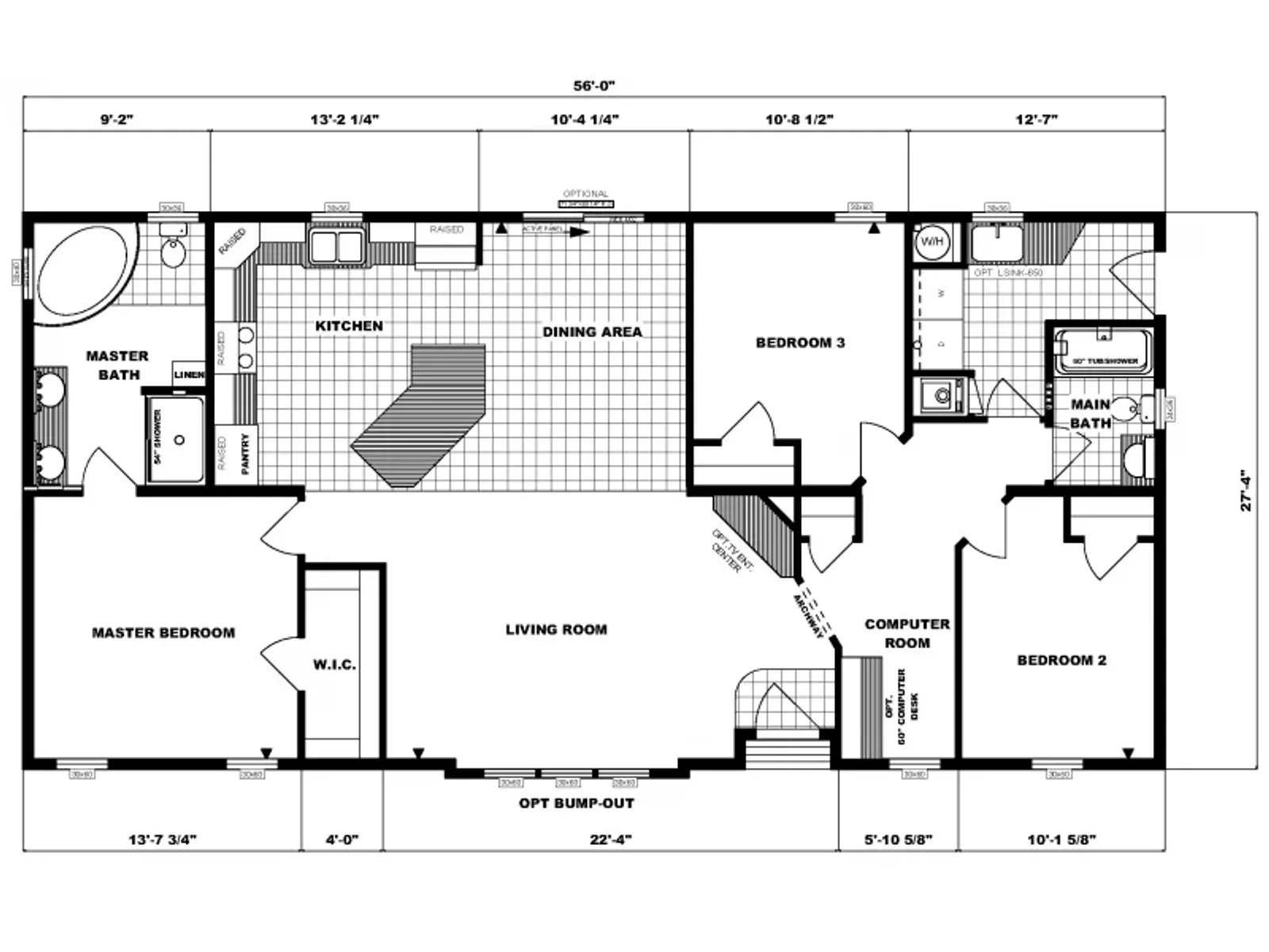 G-3450 floor plan, drawn by Pine Grove Homes