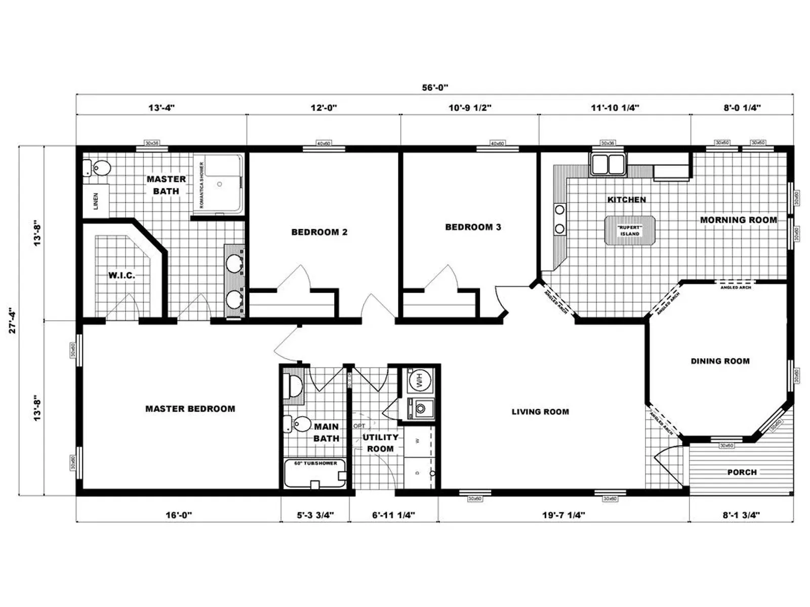 G-3453 floor plan, drawn by Pine Grove Homes