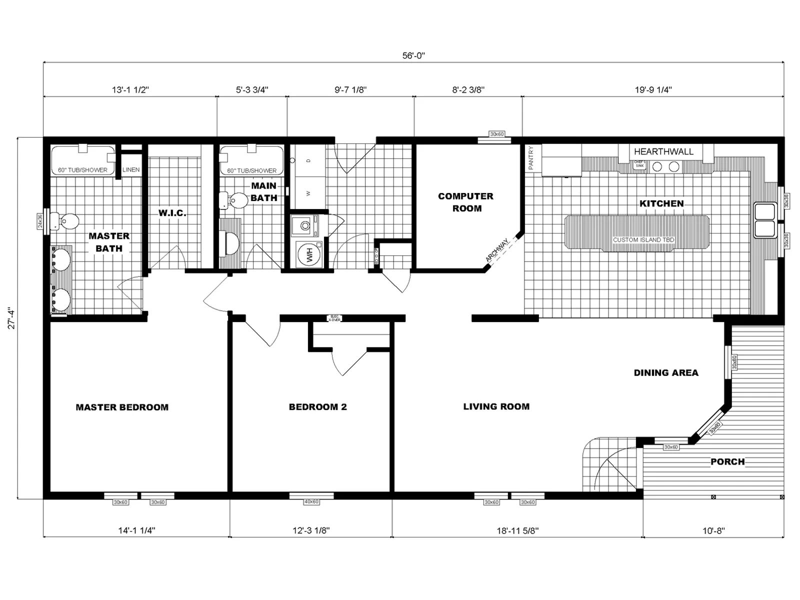 G-3459 floor plan, drawn by Pine Grove Homes