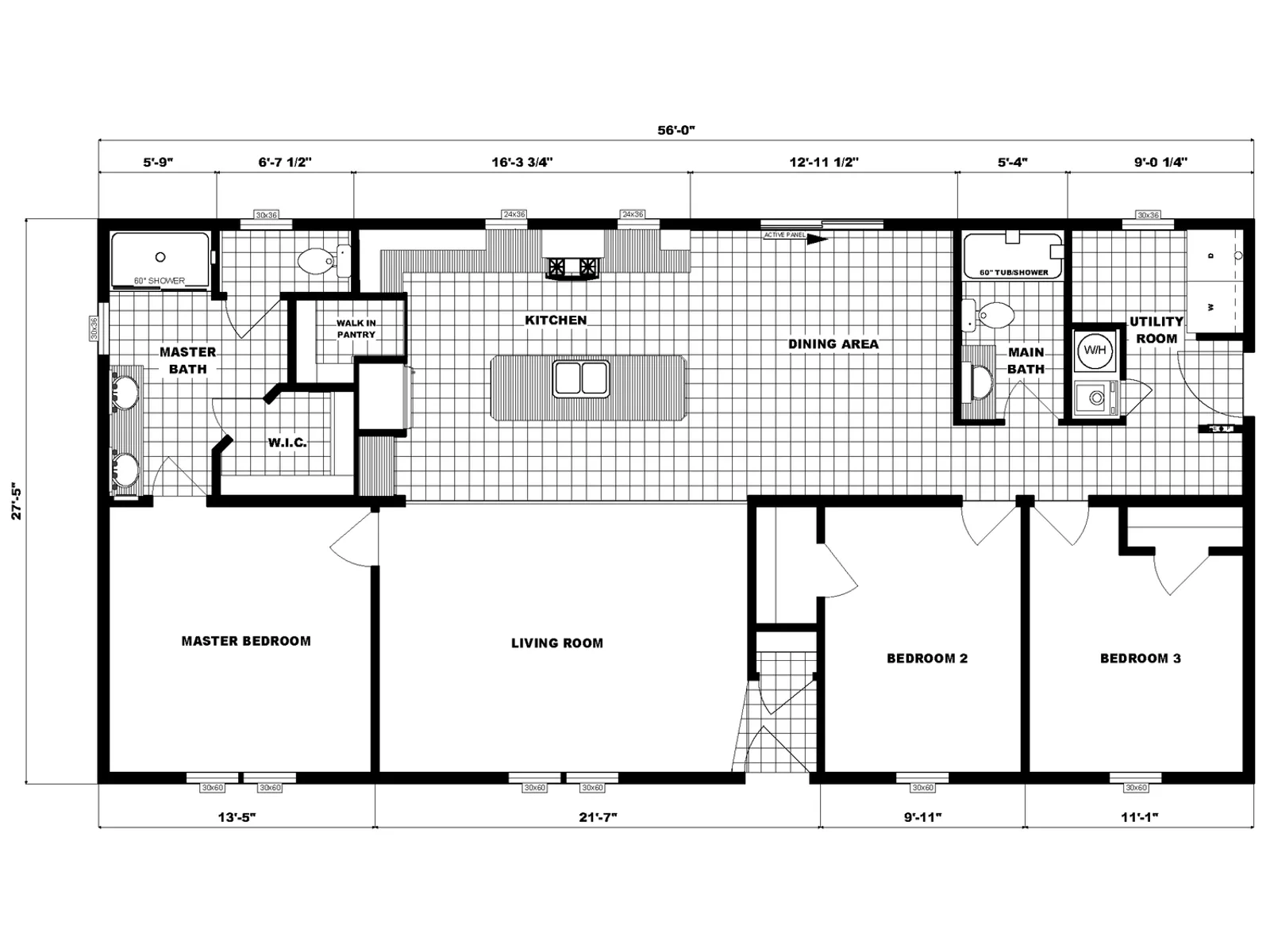 G-3465 floor plan, drawn by Pine Grove Homes
