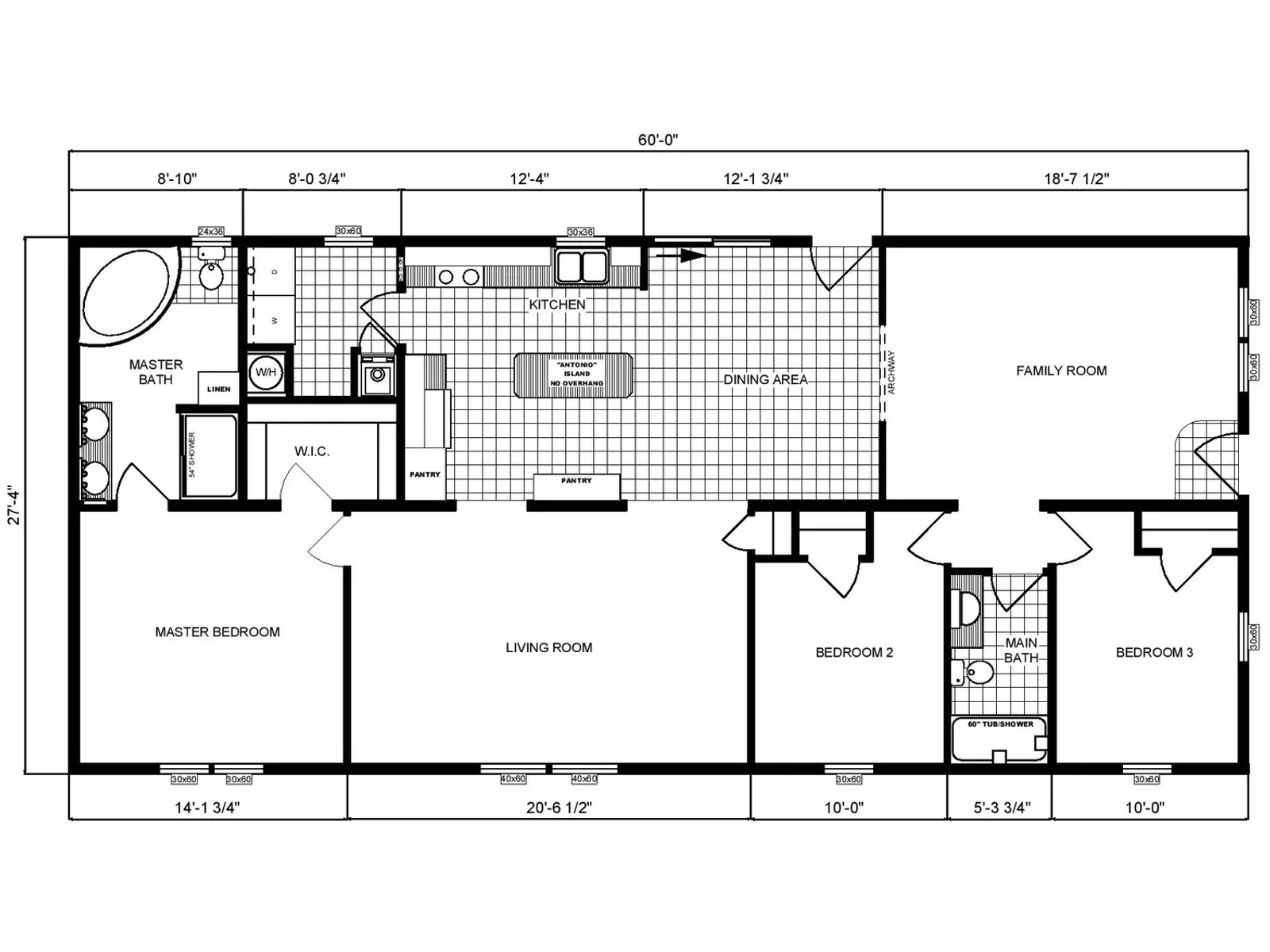G-3550 floor plan, drawn by Pine Grove Homes