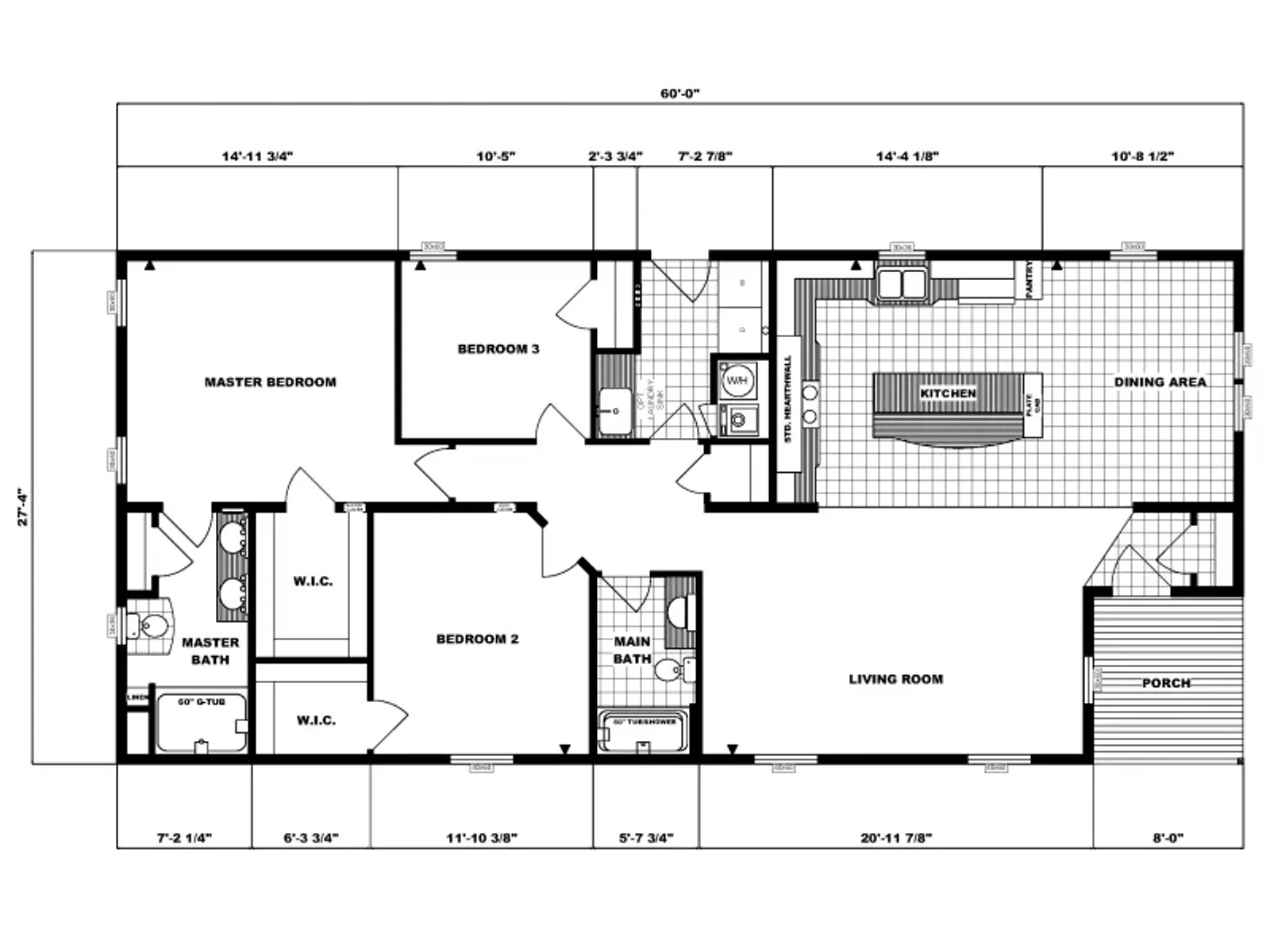 G-3552 floor plan, drawn by Pine Grove Homes