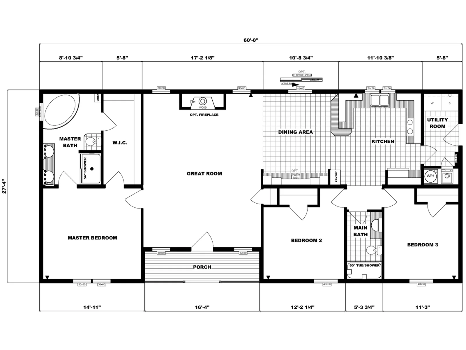 G-3555 floor plan, drawn by Pine Grove Homes