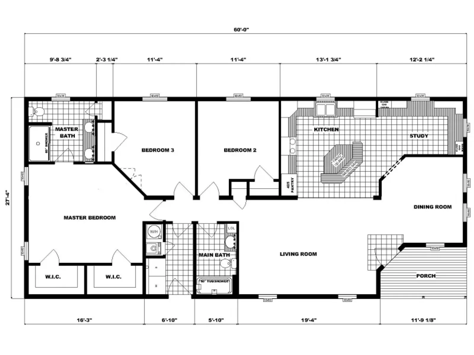 G-3556 floor plan, drawn by Pine Grove Homes