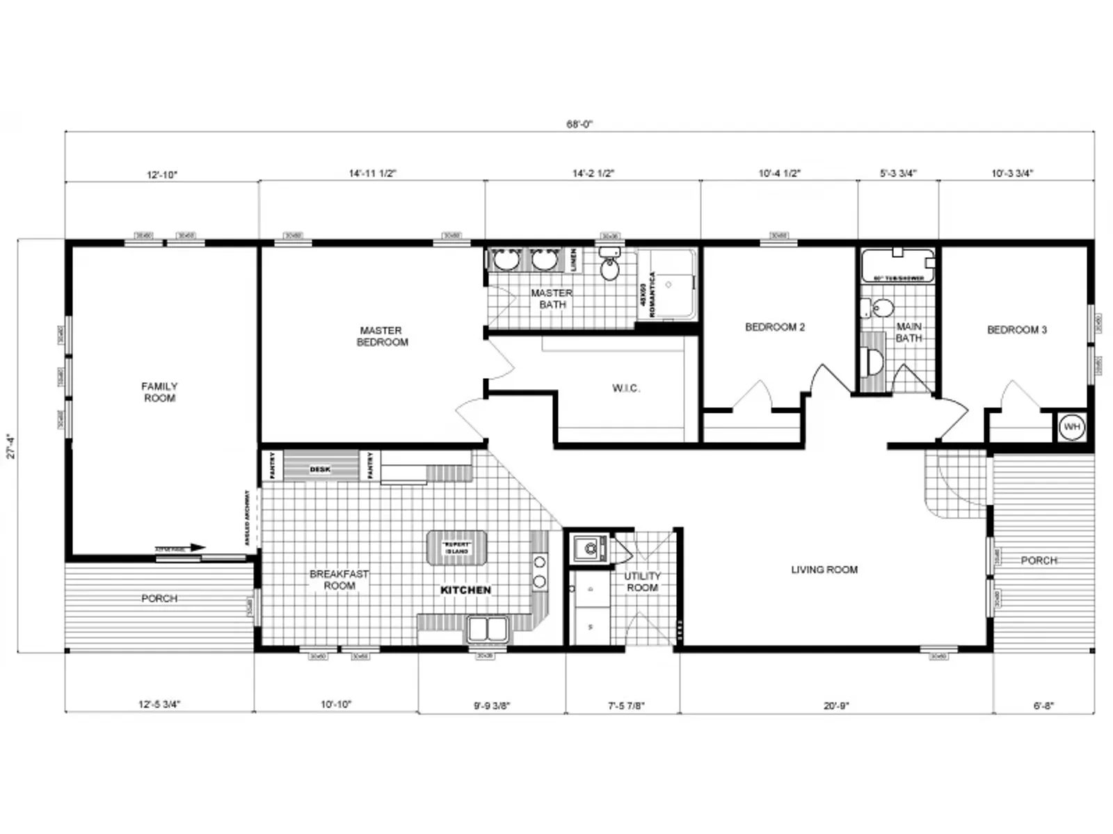 G-3657 floor plan, drawn by Pine Grove Homes