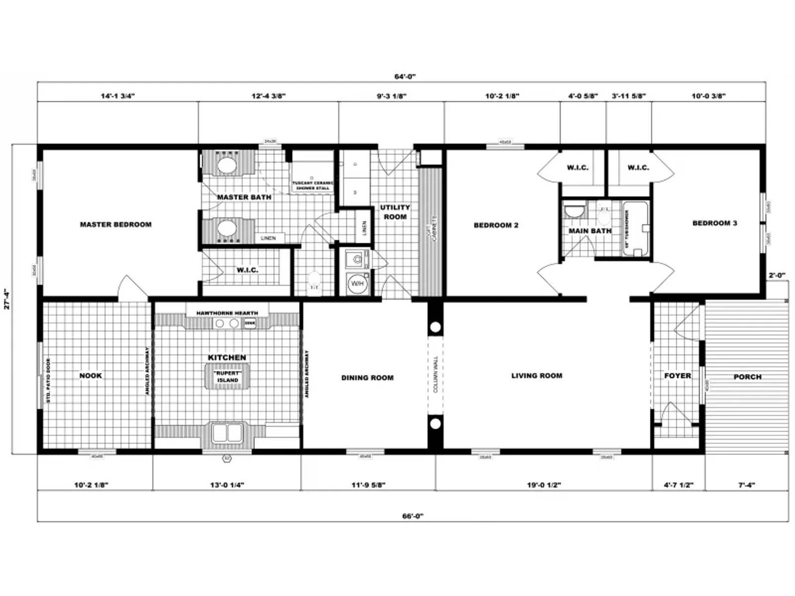 G-3658 floor plan, drawn by Pine Grove Homes