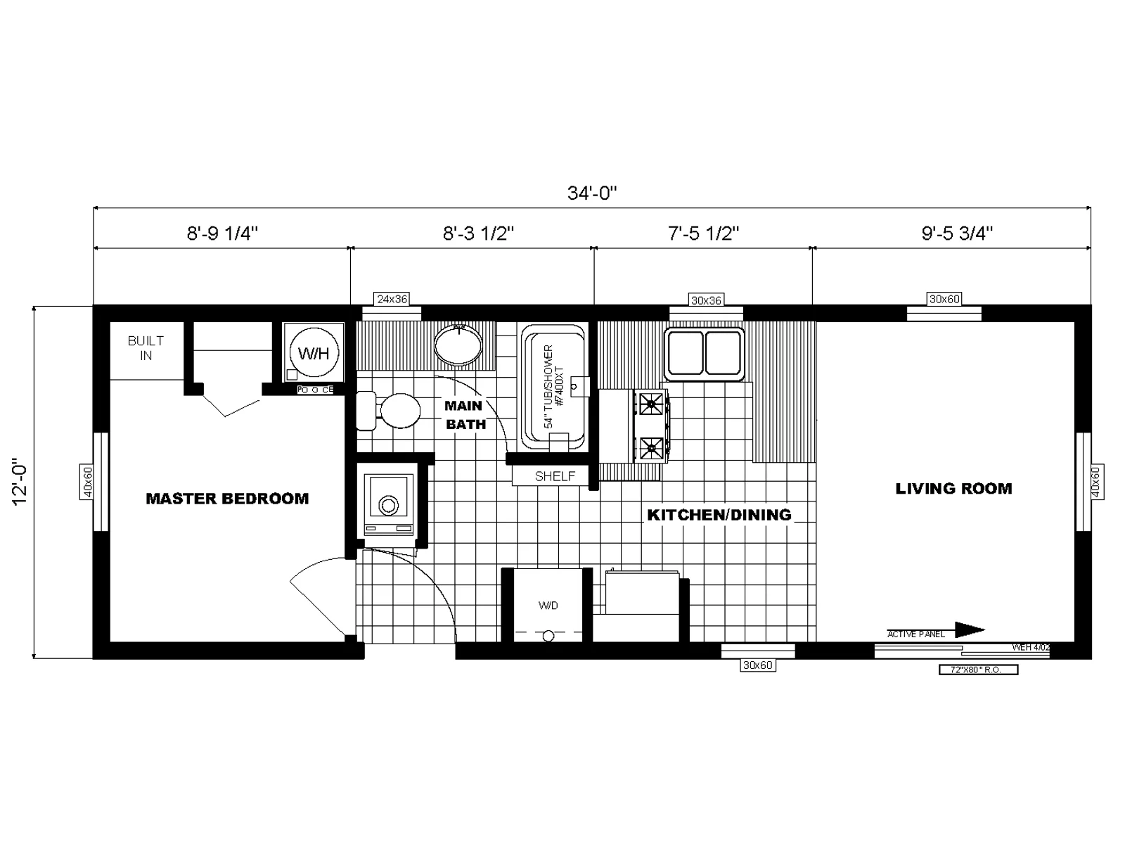 G-376 floor plan, drawn by Pine Grove Homes