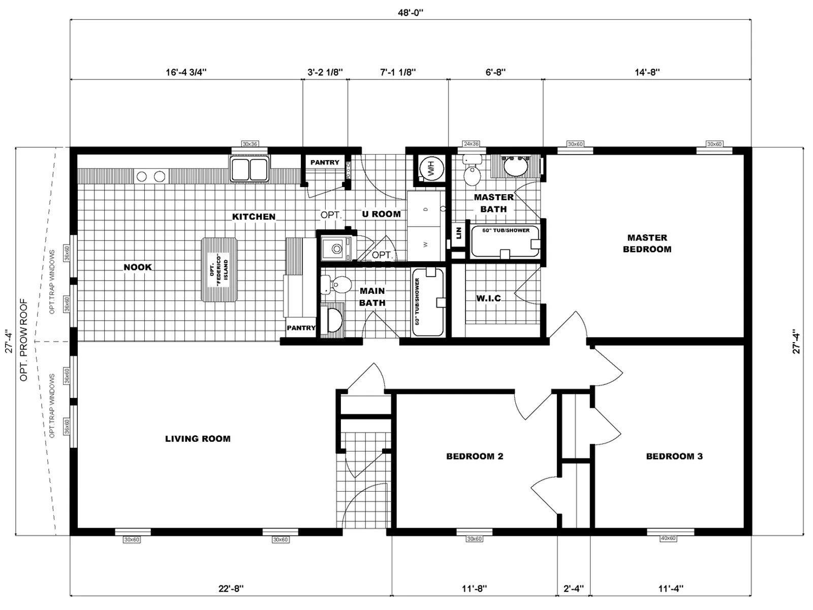 G-4000 floor plan, drawn by Pine Grove Homes
