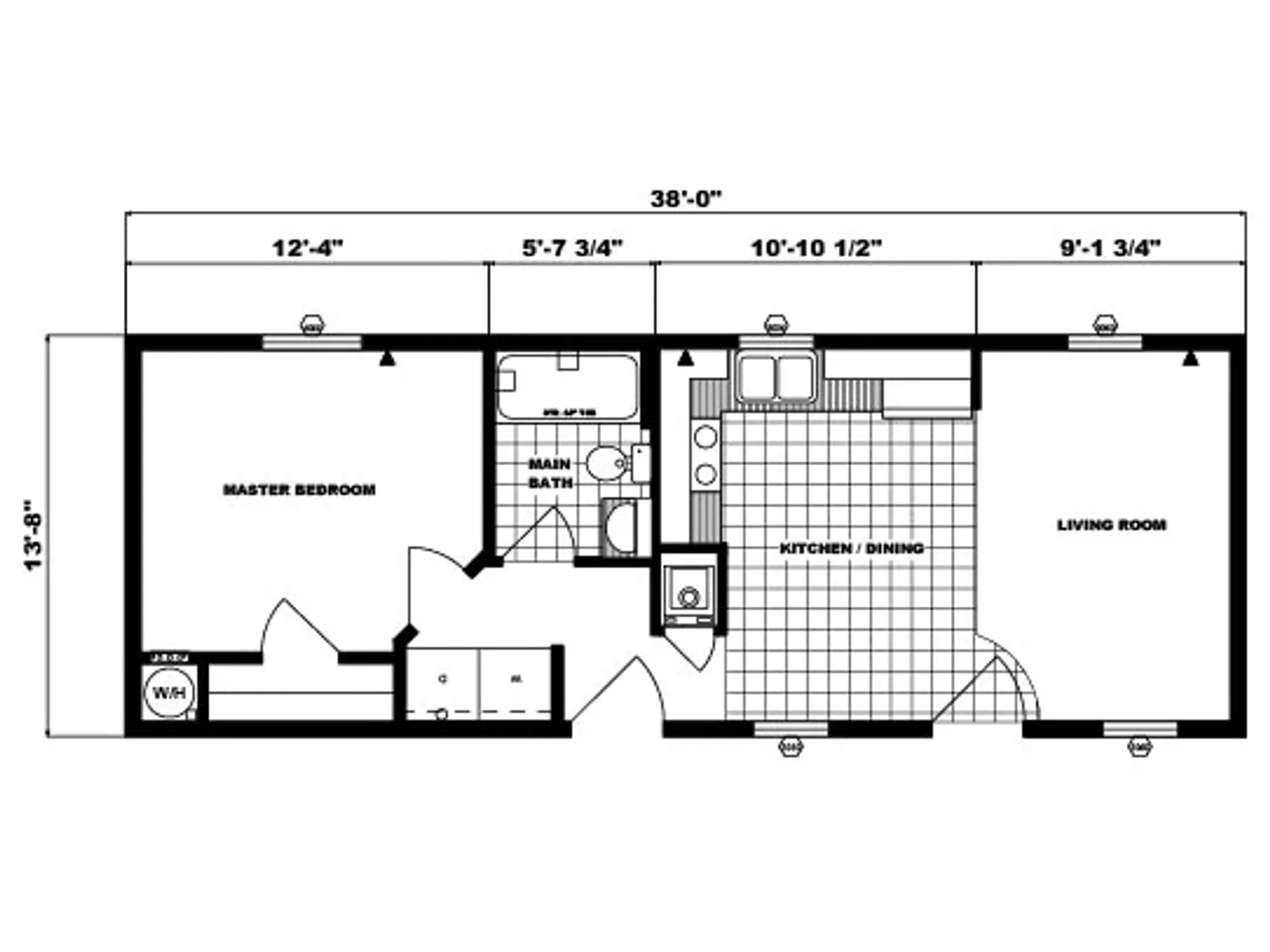 G-555 floor plan, drawn by Pine Grove Homes
